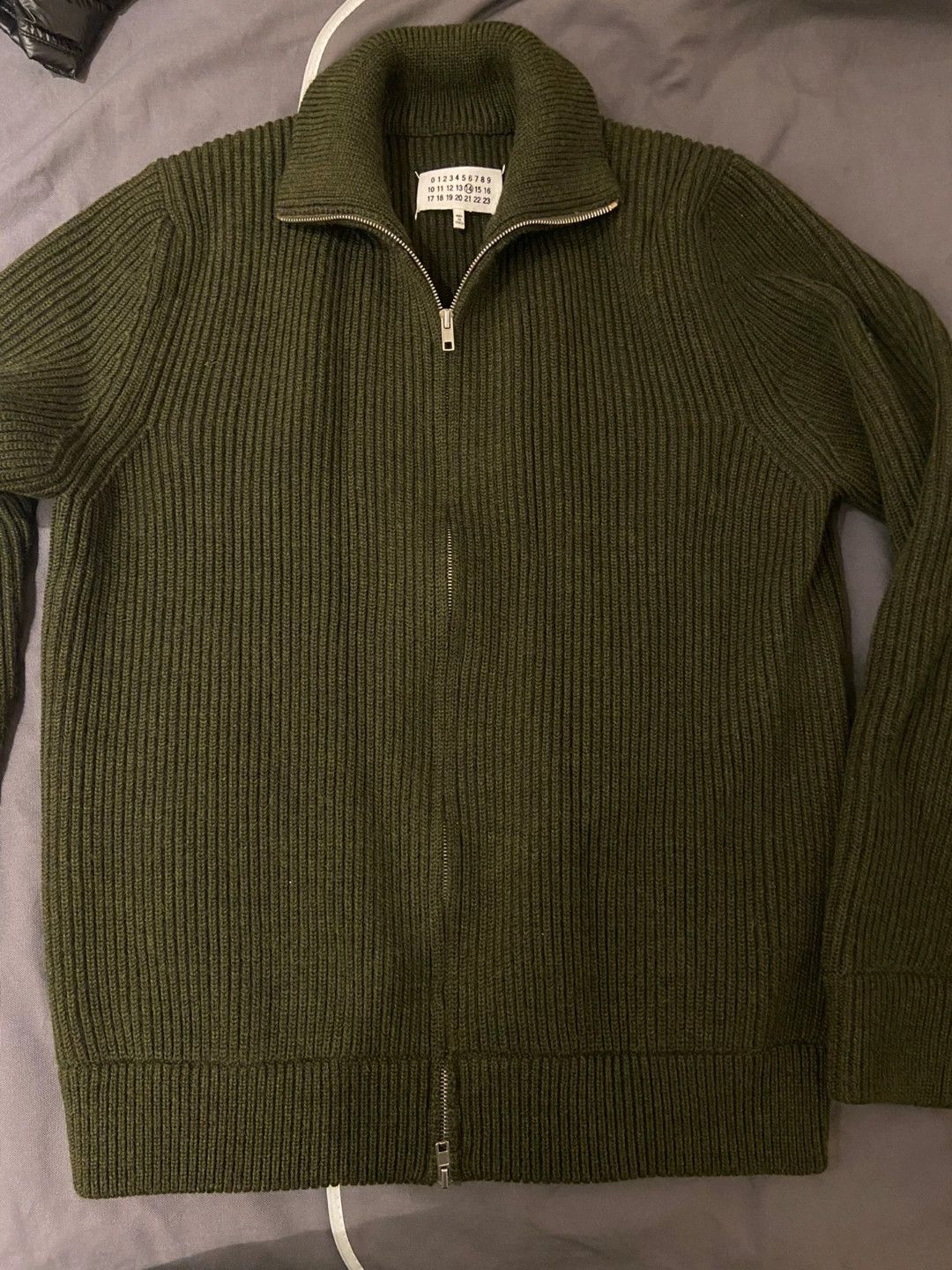 Maison Margiela maison margiela green knitted zip cardigan Size US L / EU 52-54 / 3 - 1 Thumbnail