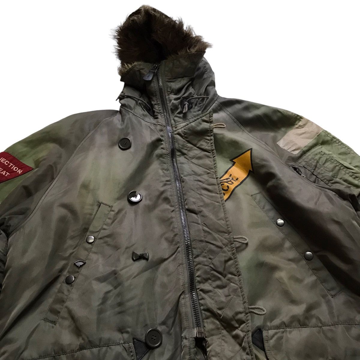 Avirex RARE VINTAGE AVIREX BOMBER FAUX FUR PARKA SUN FADED JACKET Size US L / EU 52-54 / 3 - 12 Thumbnail