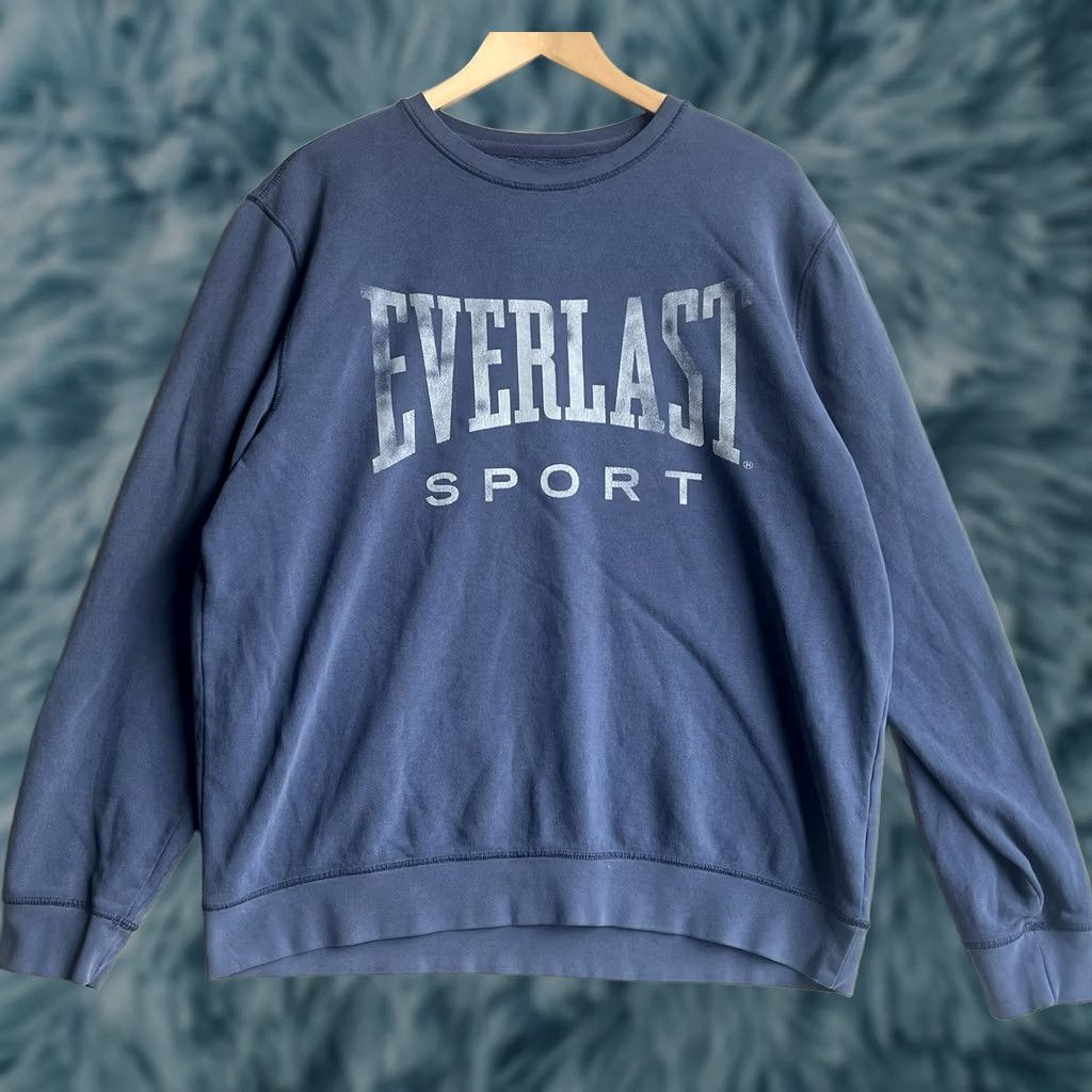Everlast VINTAGE Everlast Men's Sweatshirt Blue XL Long Sleeve Crew Neck Pullover Fleece Logo Cotton Regular Unit Size US XL / EU 56 / 4 - 1 Thumbnail