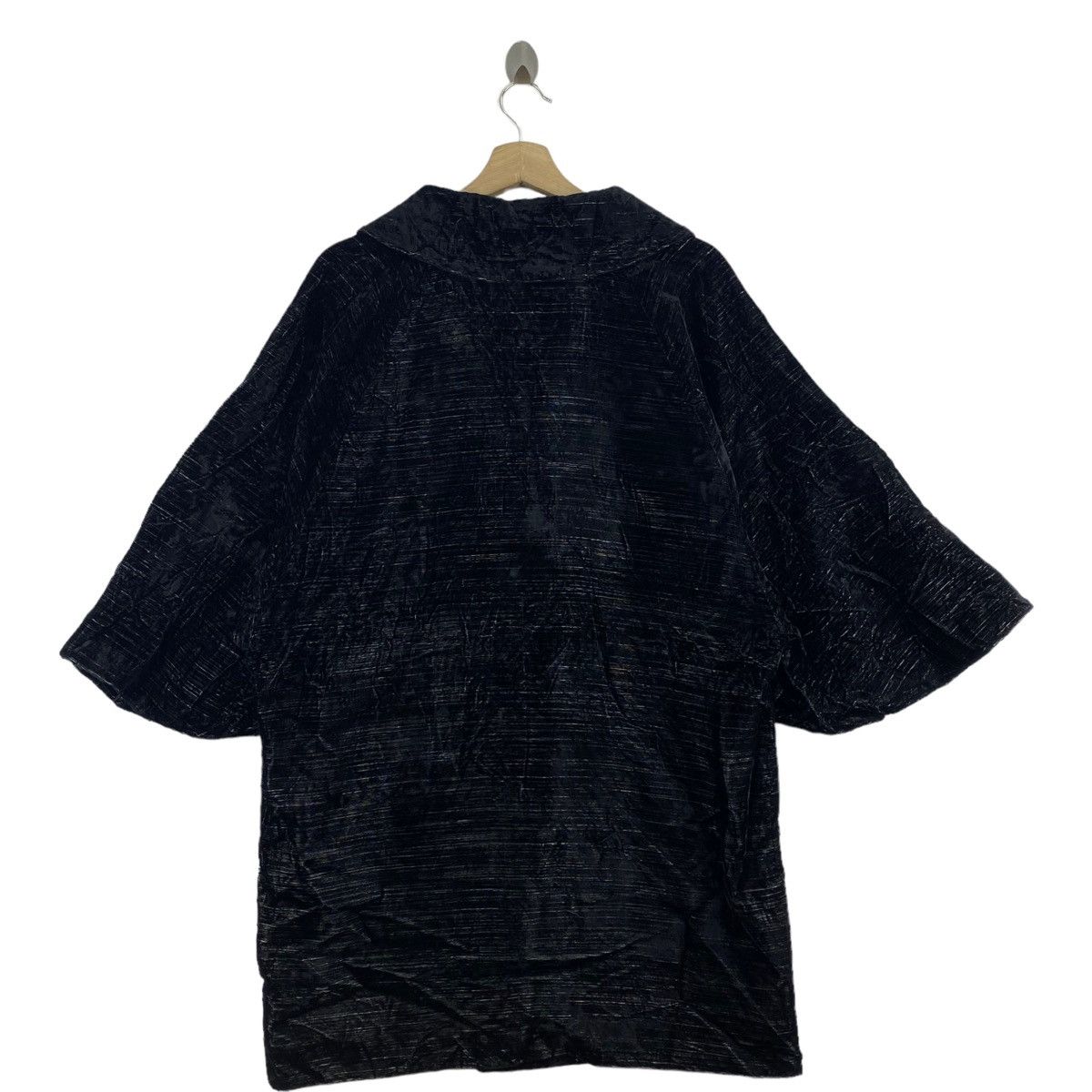 Velour VELOUR France Brand Stripes Velvet Long Black Coat Size US XL / EU 56 / 4 - 4 Thumbnail