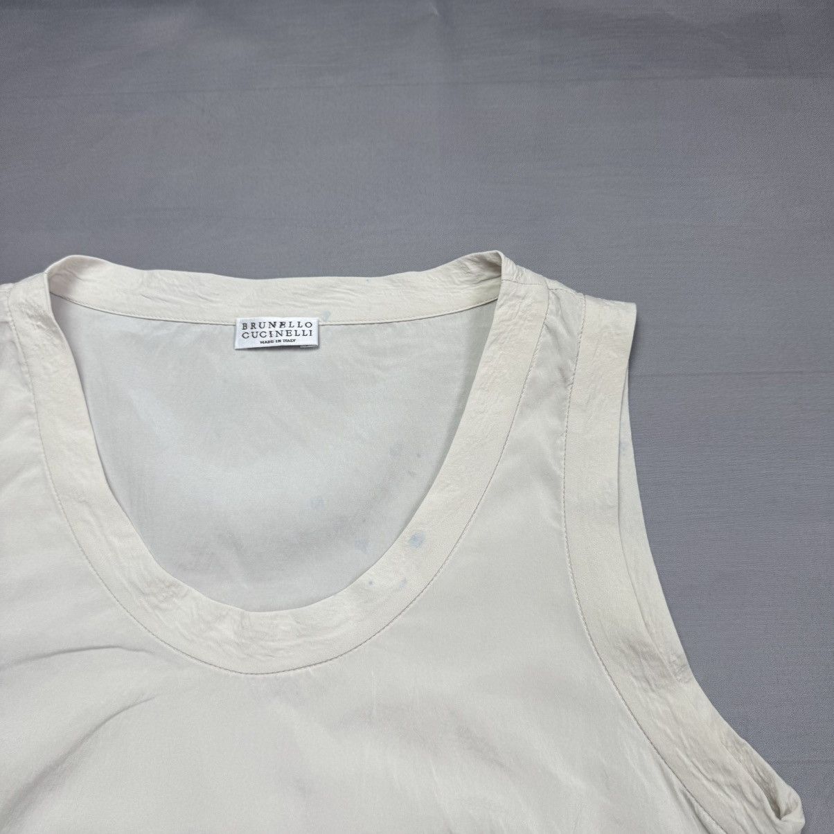 Brunello Cucinelli Brunello Cucinelli Fringe Tank Top Shirt Cream Made In Italy Size S / US 4 / IT 40 - 7 Thumbnail