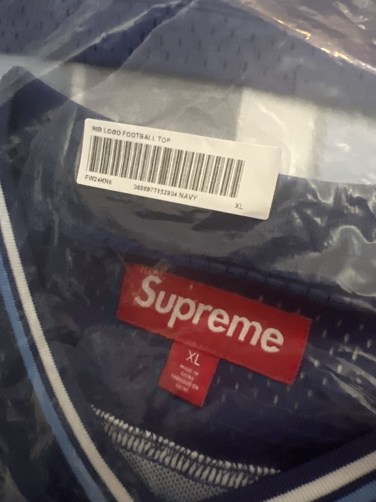 Supreme Supreme Jaquard Rib Football Jersey Navy Size: XL Size US XL / EU 56 / 4 - 5 Thumbnail