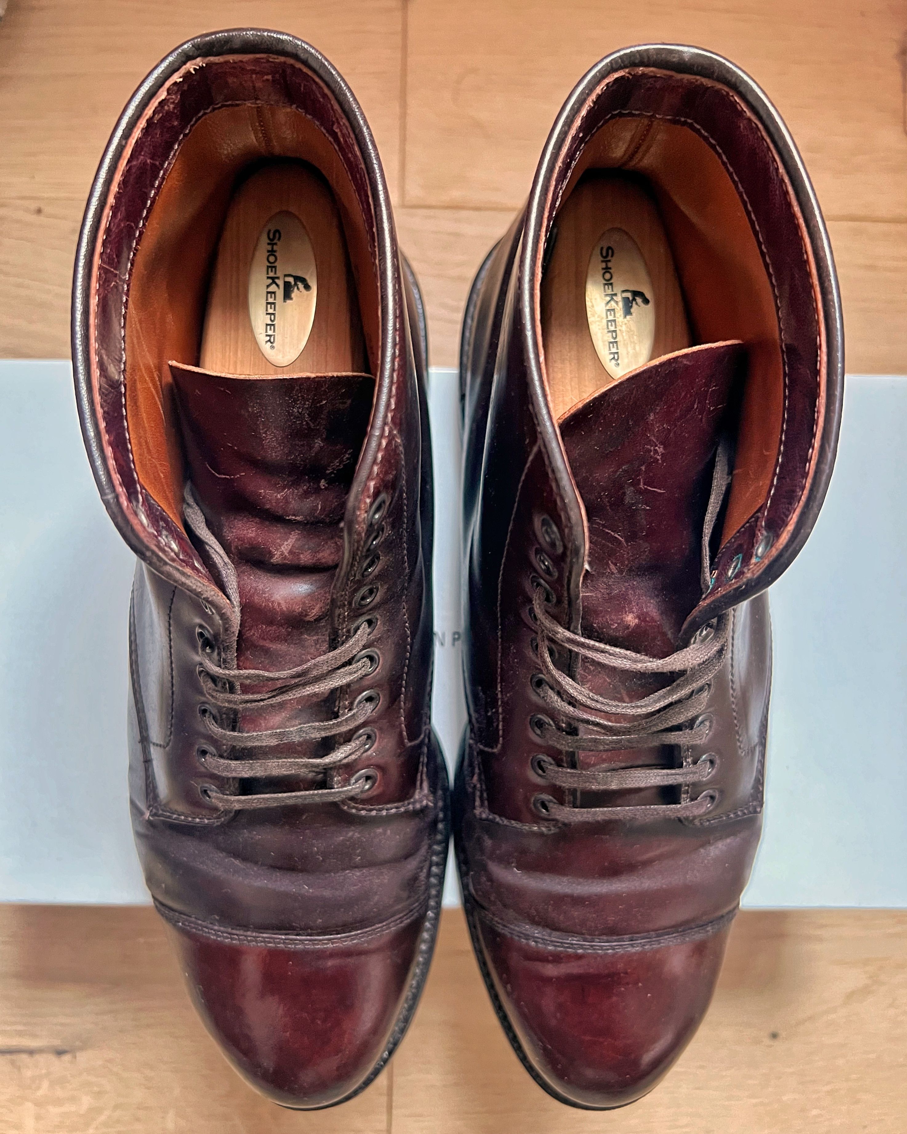 Alden Alden 4060 Color 8 Shell Cordovan Cap-Toe Boots (Grant) Size US 8.5 / EU 41-42 - 7 Thumbnail