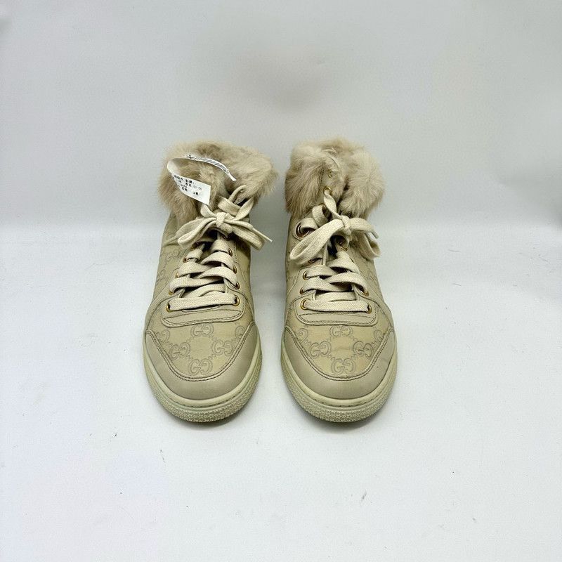 Gucci Gucci Monogram High-Top Canvas Sneakers Size US 5.5 / EU 38 - 1 Thumbnail