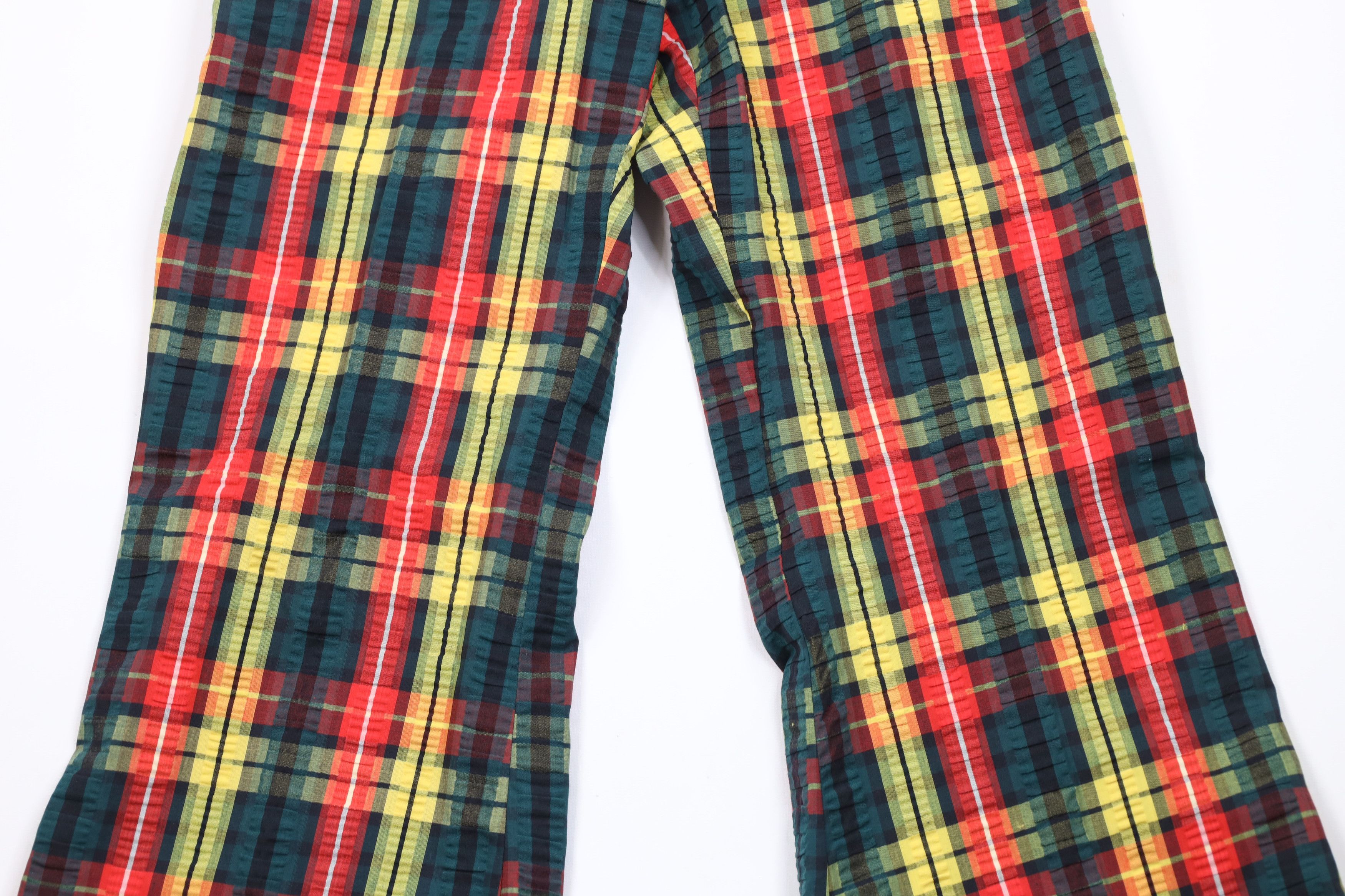 Vintage Vintage 70s Streetwear Bell Bottoms Pants Plaid USA Size 28" / US 6 / IT 42 - 3 Thumbnail