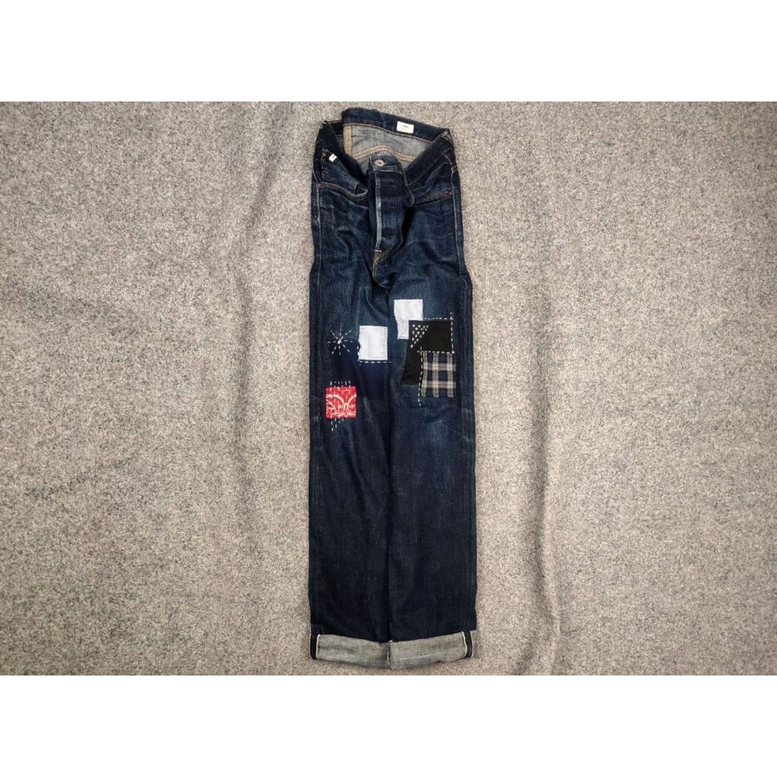 Edwin VINTAGE Edwin Japan Denim Jeans Main Selling Point Embroidered Selvedge 5-Pocket Design 34 Blue 90s Mens Jeans Size US 34 / EU 50 - 2 Thumbnail