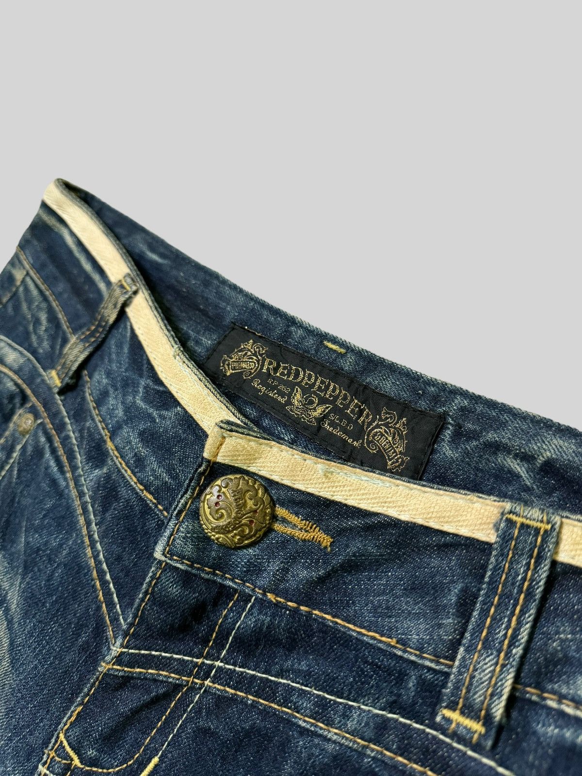 Hysteric Glamour × Japanese Brand Flared Red Pepper Embroidery Rare Design Denim Jeans Size US 28 / EU 44 - 6 Thumbnail