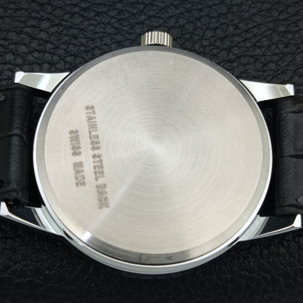 Other VINTAGE MONTINE HAND-WINDING SWISS MENS WHITE WATCH a444152 Size 38 - 8 Thumbnail