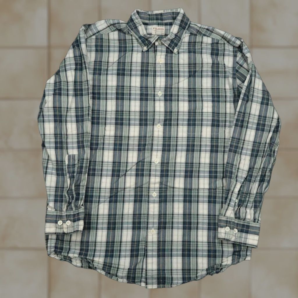 Filson Filson Shirt Mens S Blue Plaid Long Sleeve Button-Down Pockets Casual Business Travel 40 in Chest Regular Fit Cotton T-Shirt? Size US S / EU 44-46 / 1 - 1 Thumbnail