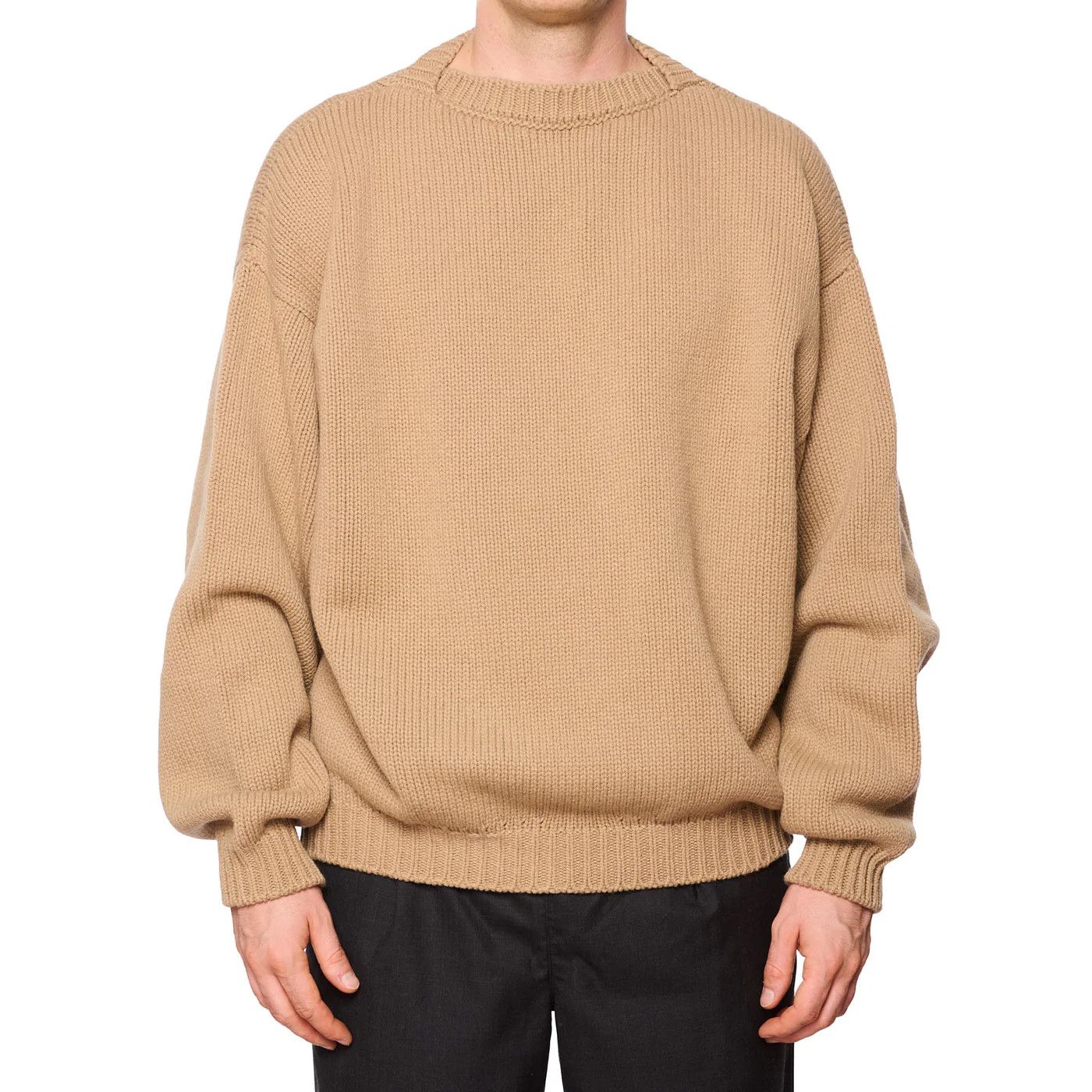 Fear of God FEAR OF GOD Camel Knit Overlapped Wool Sweater Size US L / EU 52-54 / 3 - 1 Thumbnail