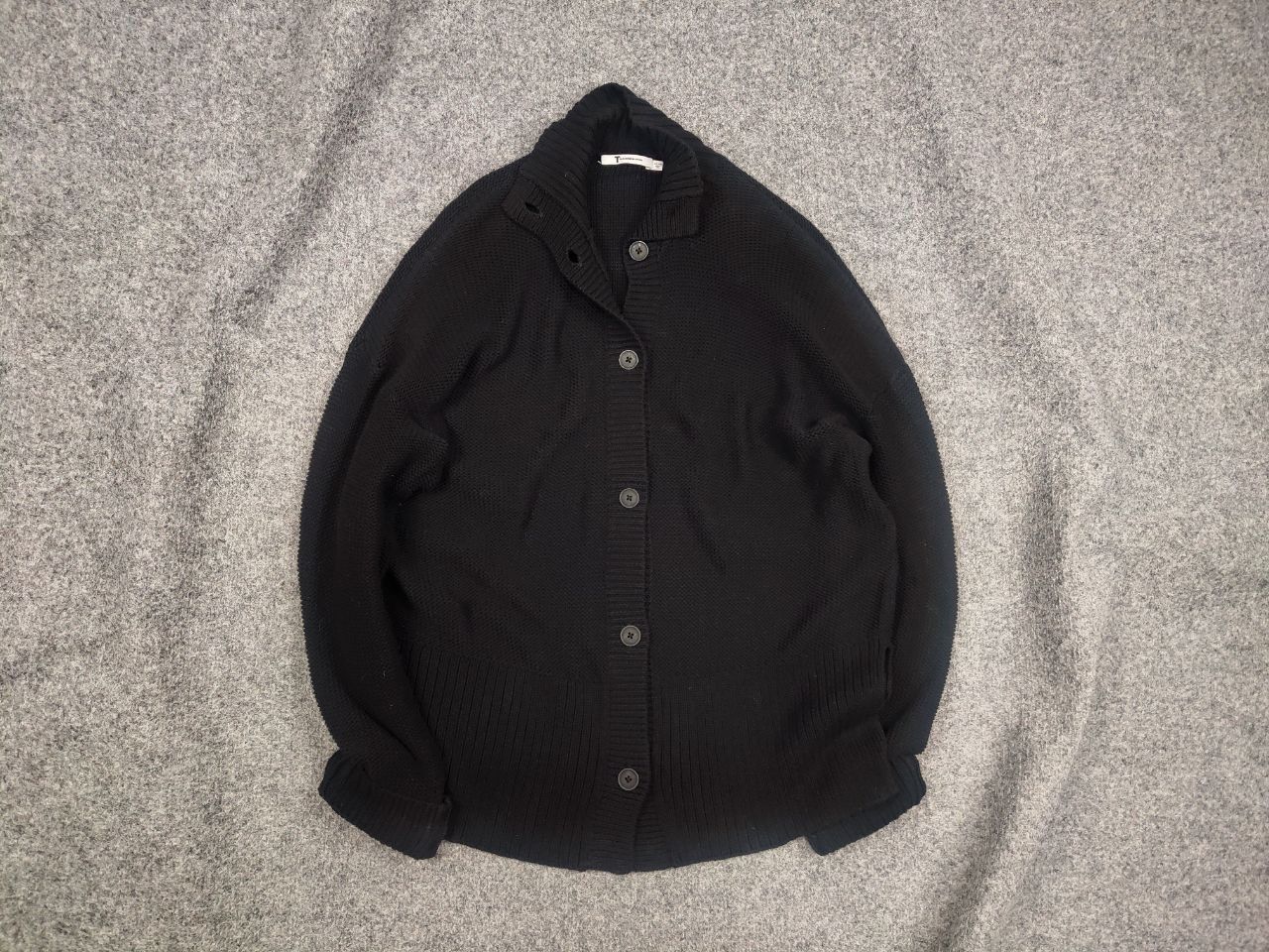Alexander Wang Alexander Wang Cotton Black Oversized knit Button Cardigan Size S / US 4 / IT 40 - 2 Thumbnail