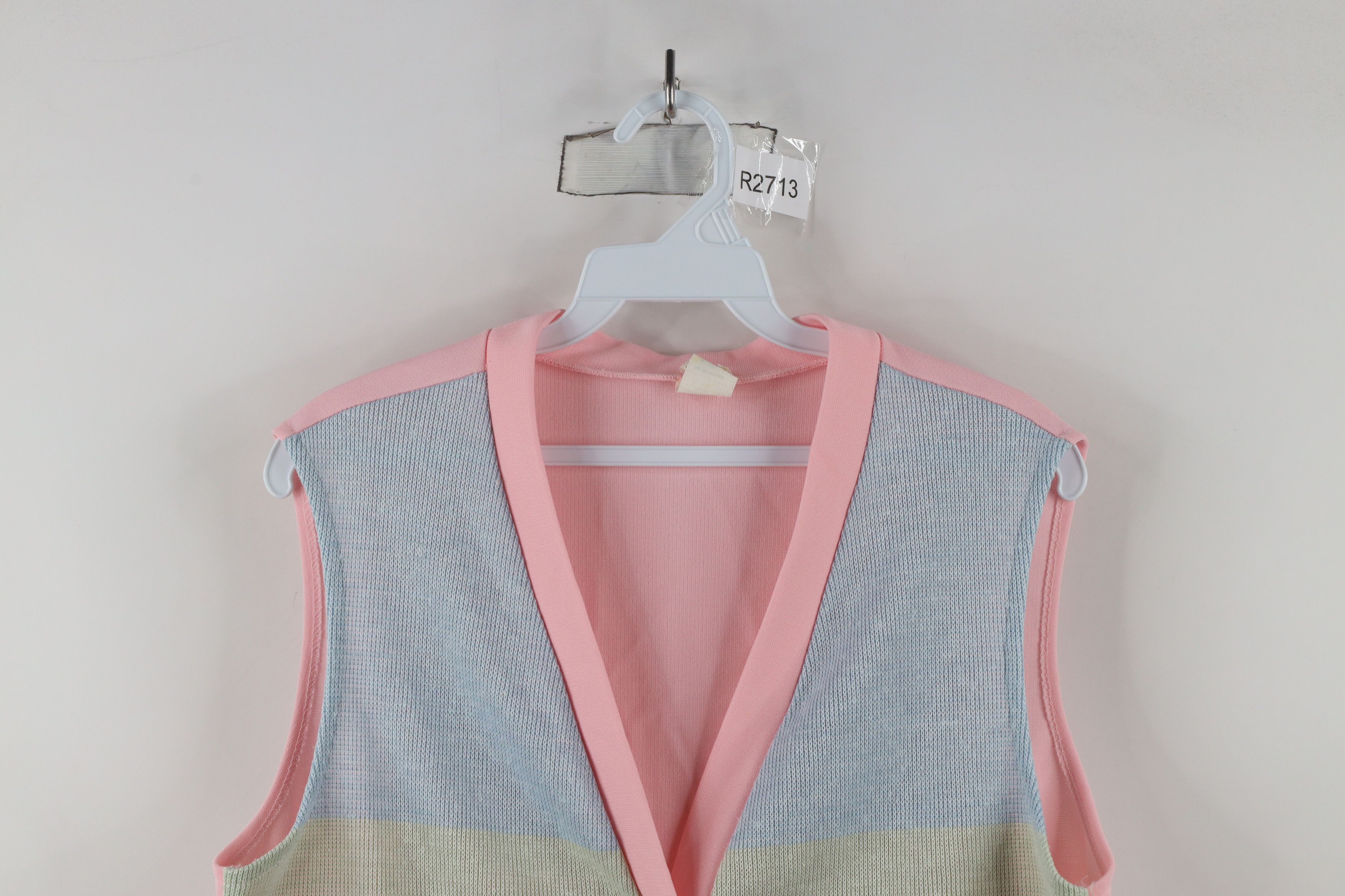 Vintage Vintage 70s Mid Century Modern MCM Striped Knit Vest USA Size L / US 10 / IT 46 - 2 Thumbnail