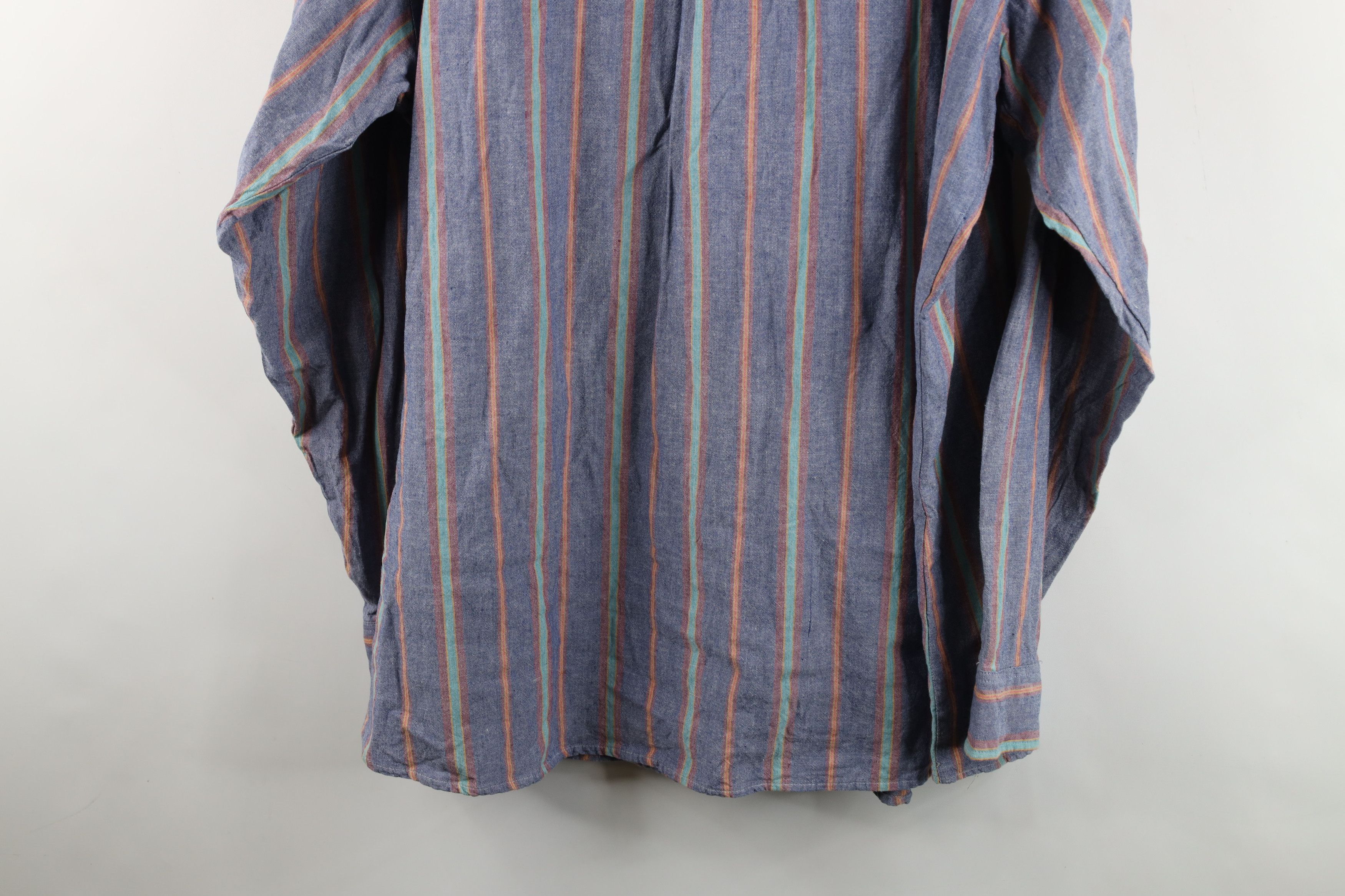 Vintage Vintage 90s Needle Rainbow Striped Oxford Button Down Shirt Size US XXL / EU 58 / 5 - 12 Thumbnail