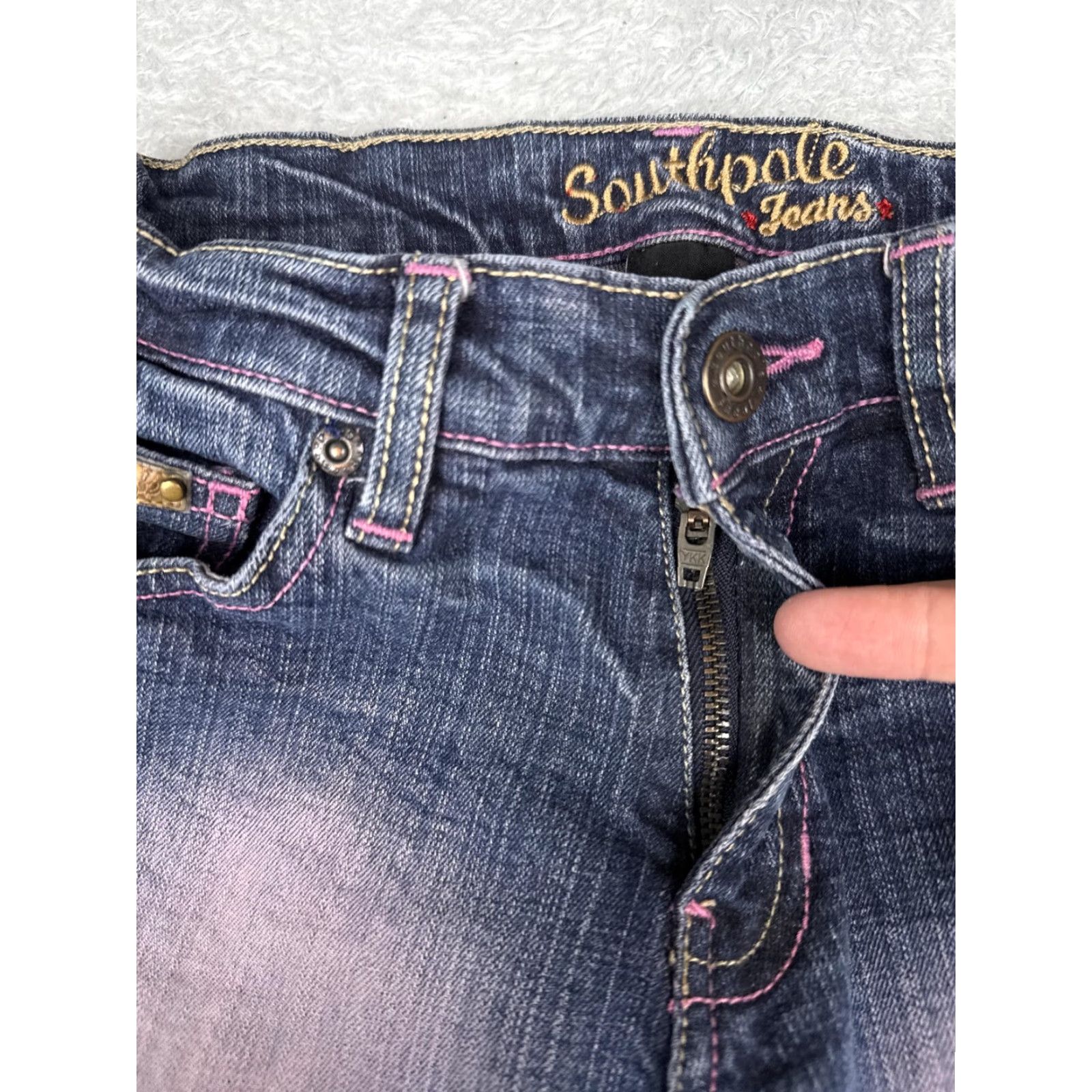 Southpole Southpole Jeans Women Bootcut Denim Pants 3 Blue 24x31 Pink Fade Contrast Stitch 5-Pocket Design Jeans Size 26" / US 2 / IT 38 - 5 Thumbnail