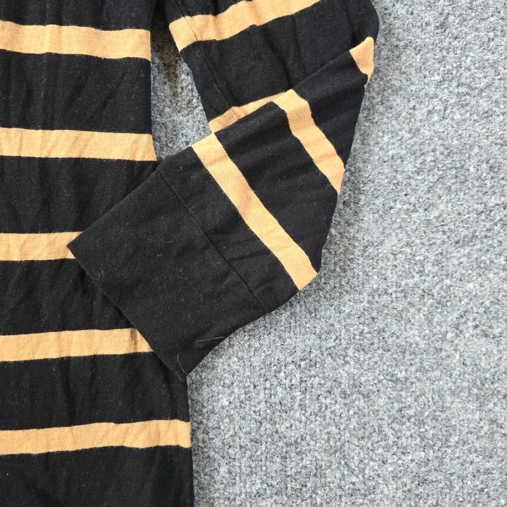 J.Crew J Crew Sweater Womens Size Large Black Tan Striped Wool Lightweight Capsule Size L / US 10 / IT 46 - 3 Thumbnail