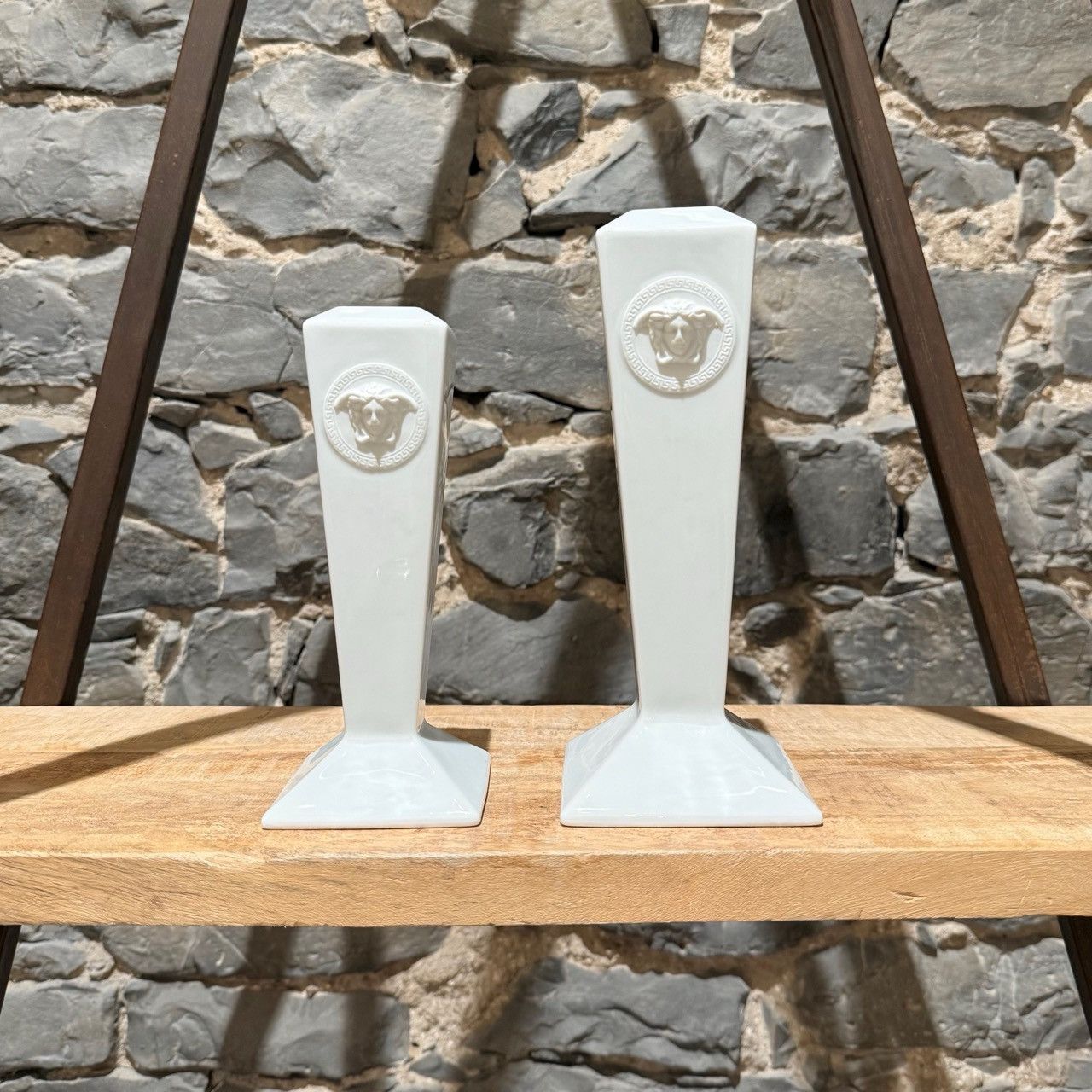 Versace Versace Meets Rosenthal 2 Gorgona Porcelain Candle Holders Size ONE SIZE - 2 Thumbnail
