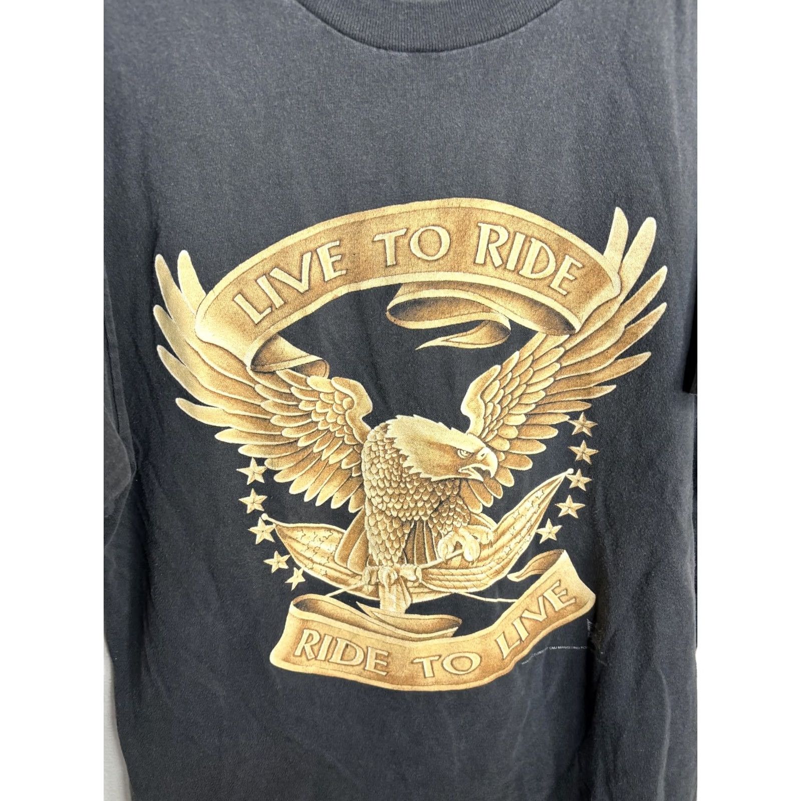 Vintage VINTAGE 3D Emblem Shirt Mens Large Black Live to Ride Easyriders Eagle USA 80s Size US L / EU 52-54 / 3 - 2 Thumbnail
