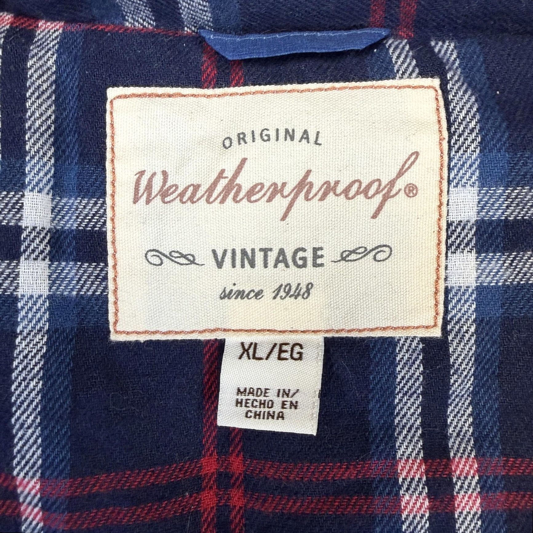 Weatherproof VINTAGE Weatherproof Mens XL Blue Puffer Quilted Vest Zip Lined Collared Stand-Up Pocketed Denim? Size US XL / EU 56 / 4 - 4 Thumbnail
