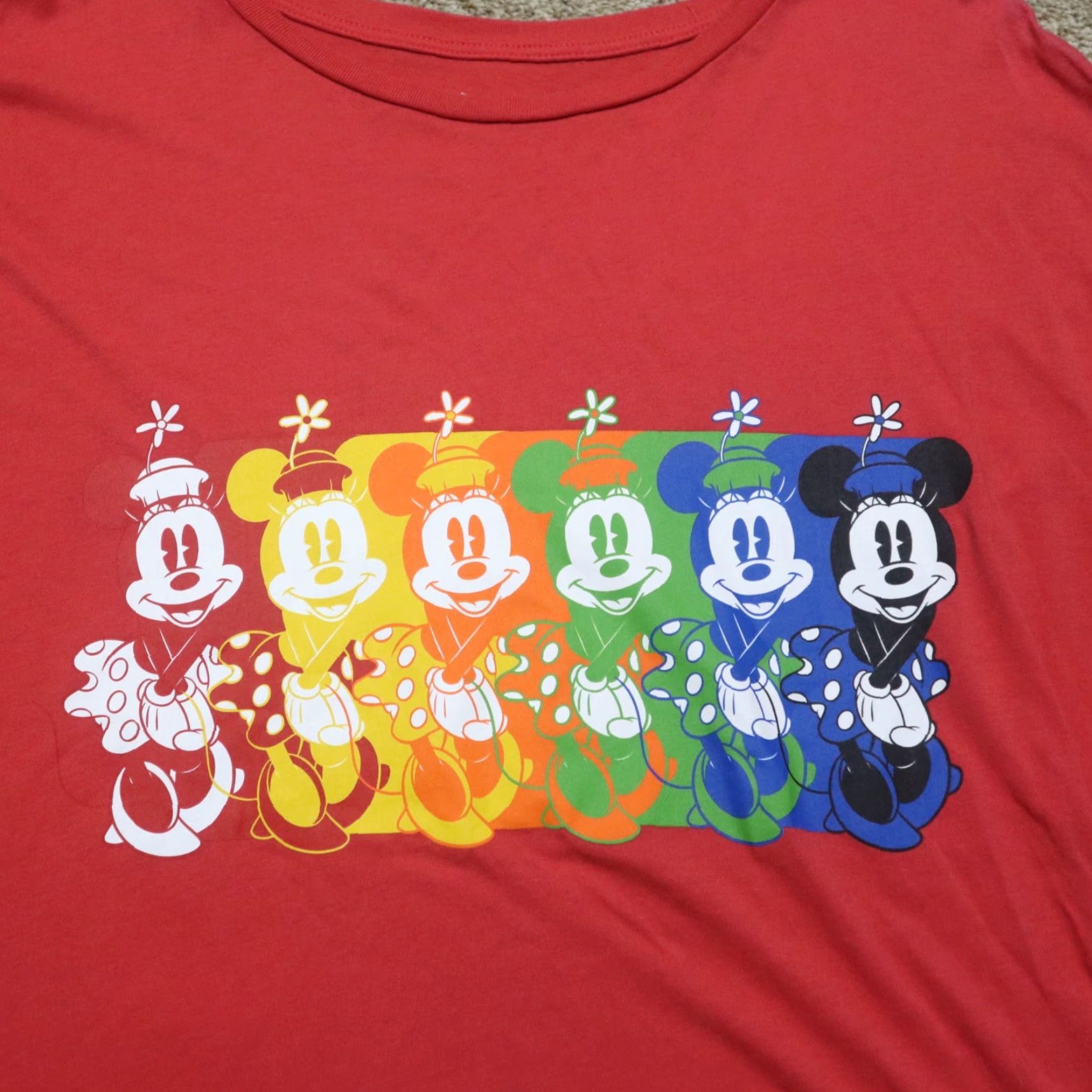 Disney Disney Mickey Mouse Red Crop Top T-Shirt Women L Shirt 90s Cartoon Logo Size L / US 10 / IT 46 - 2 Thumbnail