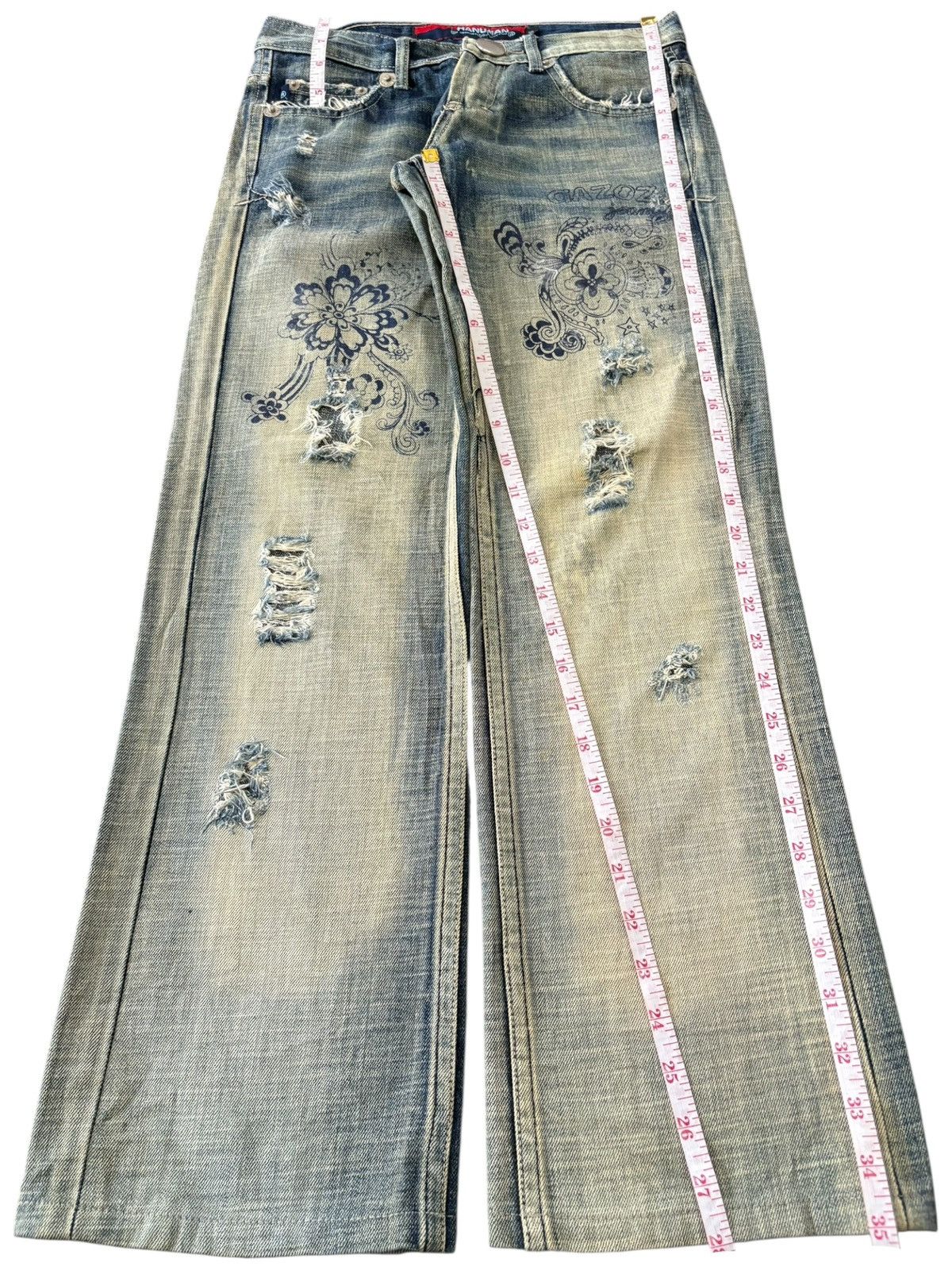 Japanese Brand Vintage Japanese Brand Rusty Mud Wash Distress Bootcut Jeans Size 27" / US 4 / IT 40 - 11 Thumbnail