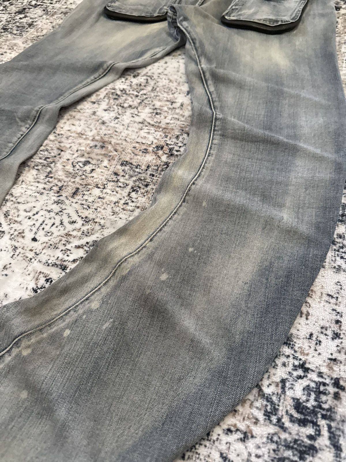 If Six Was Nine 2000s PPFM Japan Panneled Curved Leg Stacked Jeans Size US 33 - 18 Thumbnail