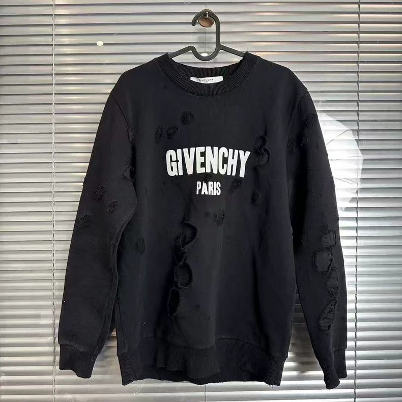 Givenchy Givenchy Black Destruction Logo Sweatshirt Size US XS / EU 42 / 0 - 1 Thumbnail