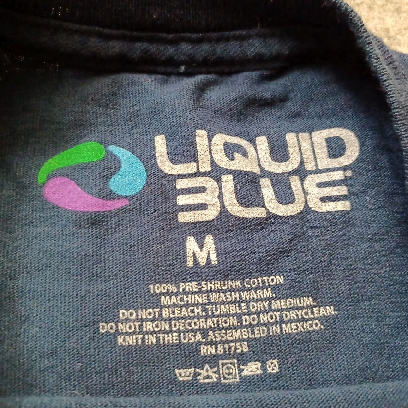 Liquid Blue Liquid Blue Peace Amoeba T Shirt Mens Medium Multicolor Tie Dye Short Sleeve Size US M / EU 48-50 / 2 - 2 Thumbnail