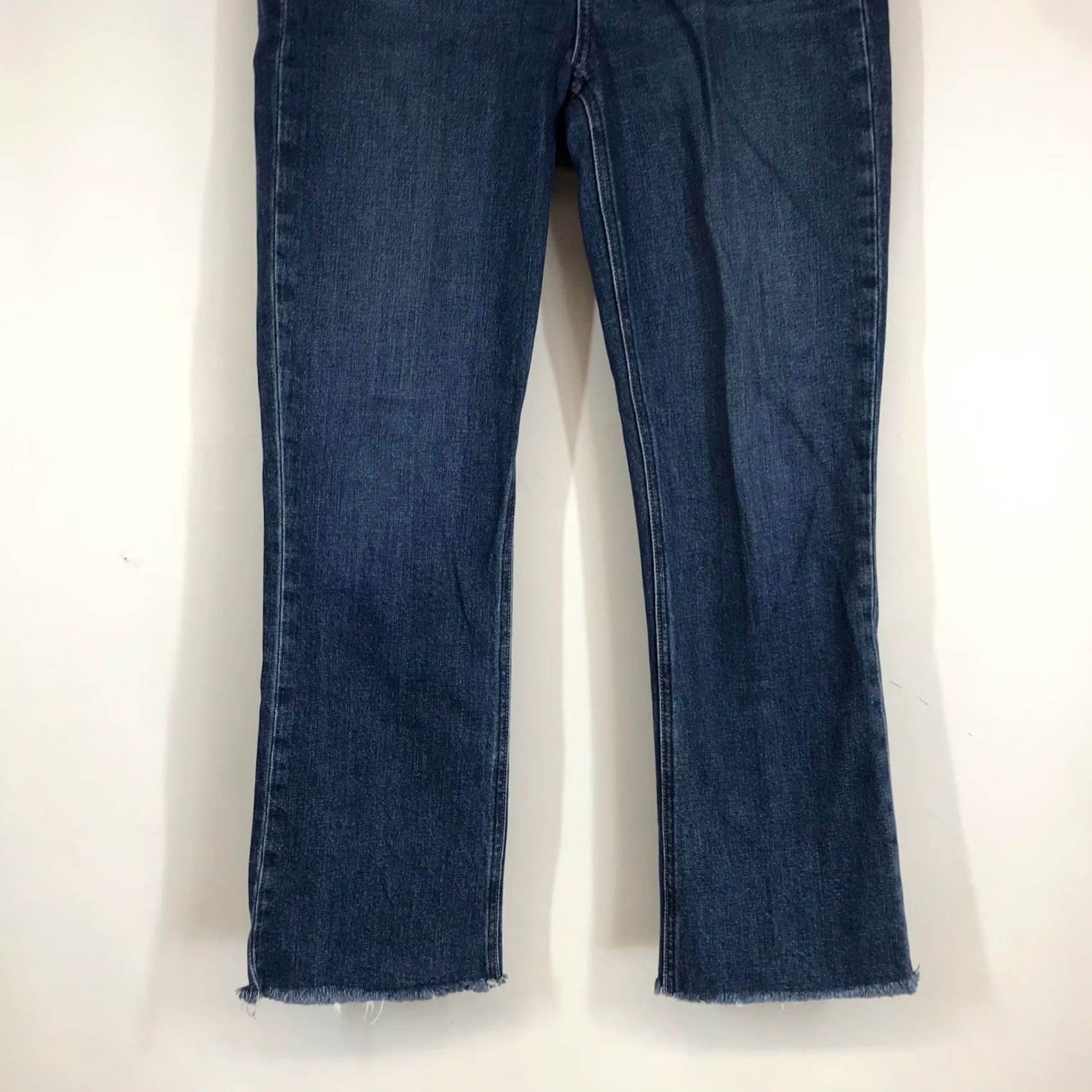 Paige PAIGE Colette Crop Flare Jeans Medium Wash Distressed Raw Hem Size 28 Size 28" / US 6 / IT 42 - 3 Thumbnail