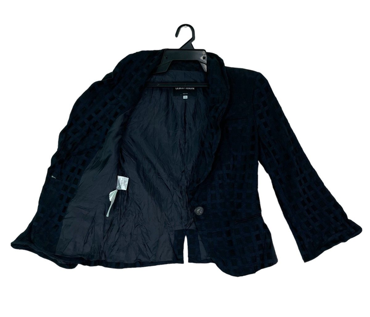 Giorgio Armani Vtg 90s Giorgio Armani mat pattern blazer jacket Size XS / US 0-2 / IT 36-38 - 3 Thumbnail