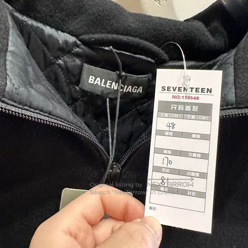Balenciaga Balenciaga Black Fleece Cotton Padded Jacket Size US M / EU 48-50 / 2 - 5 Thumbnail