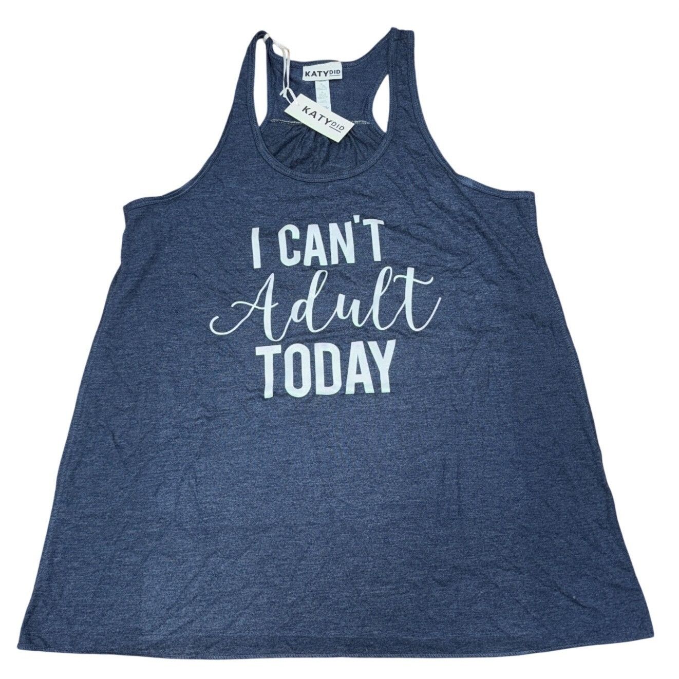 Other KatyDid Womens Racerback Tank Top "I Cant Adult Today" Heath Size M / US 6-8 / IT 42-44 - 1 Thumbnail