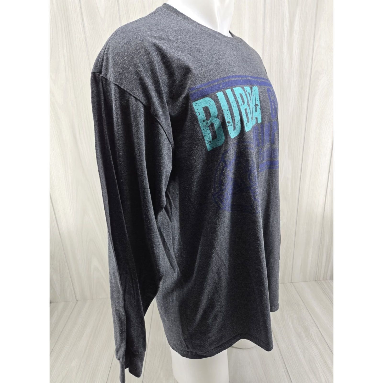 Shrimps Bubba Gump Shrimp Co. Adult Long Sleeve Shirt Gray 2XL Size US XXL / EU 58 / 5 - 6 Thumbnail