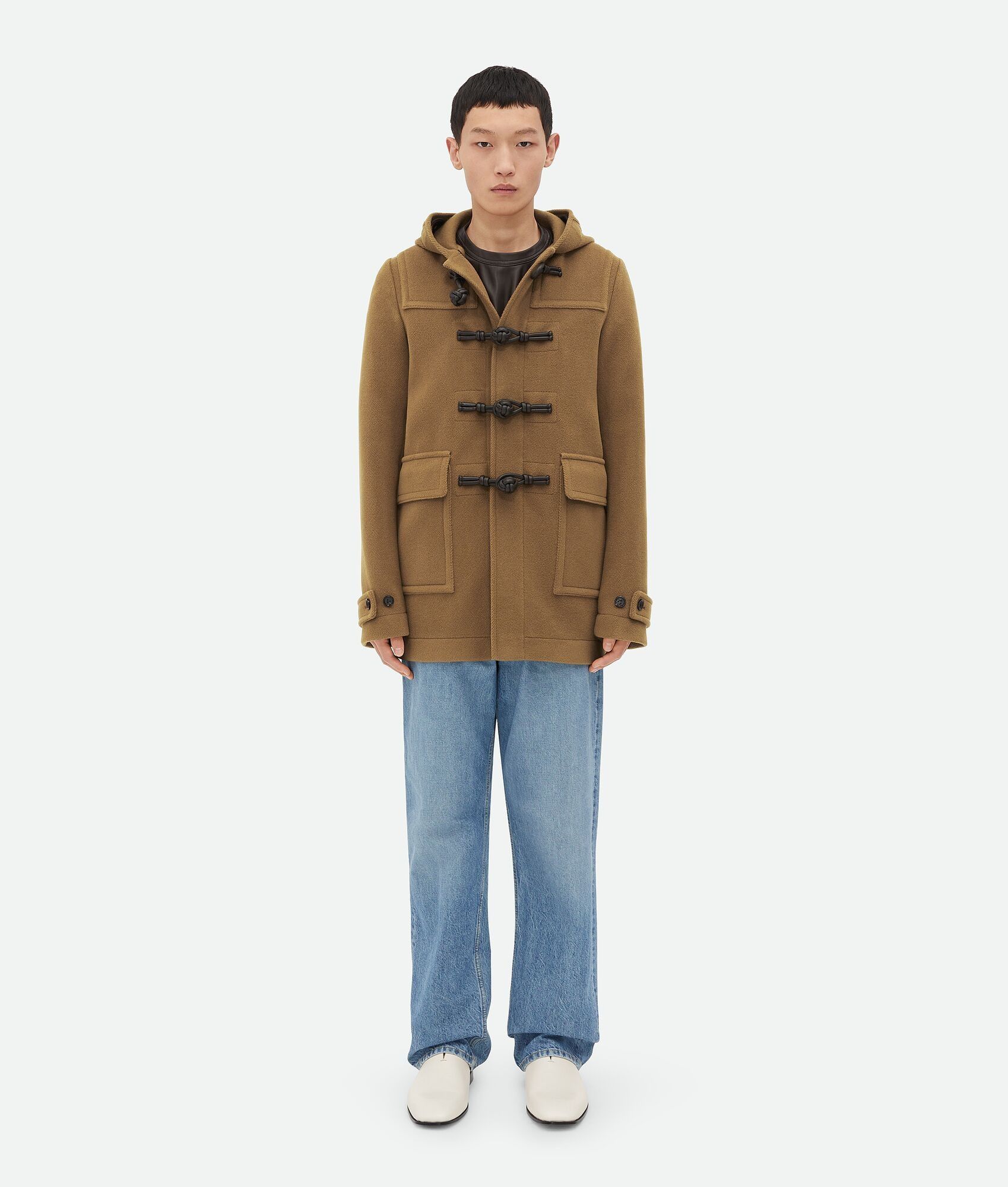 Bottega Veneta o1s1rm0326 Wool Duffle Coat in Brown Size US S / EU 44-46 / 1 - 1 Thumbnail