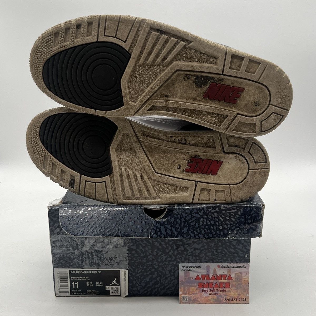 Jordan Brand Air Jordan 3 denim fire red Size US 11 / EU 44 - 8 Thumbnail