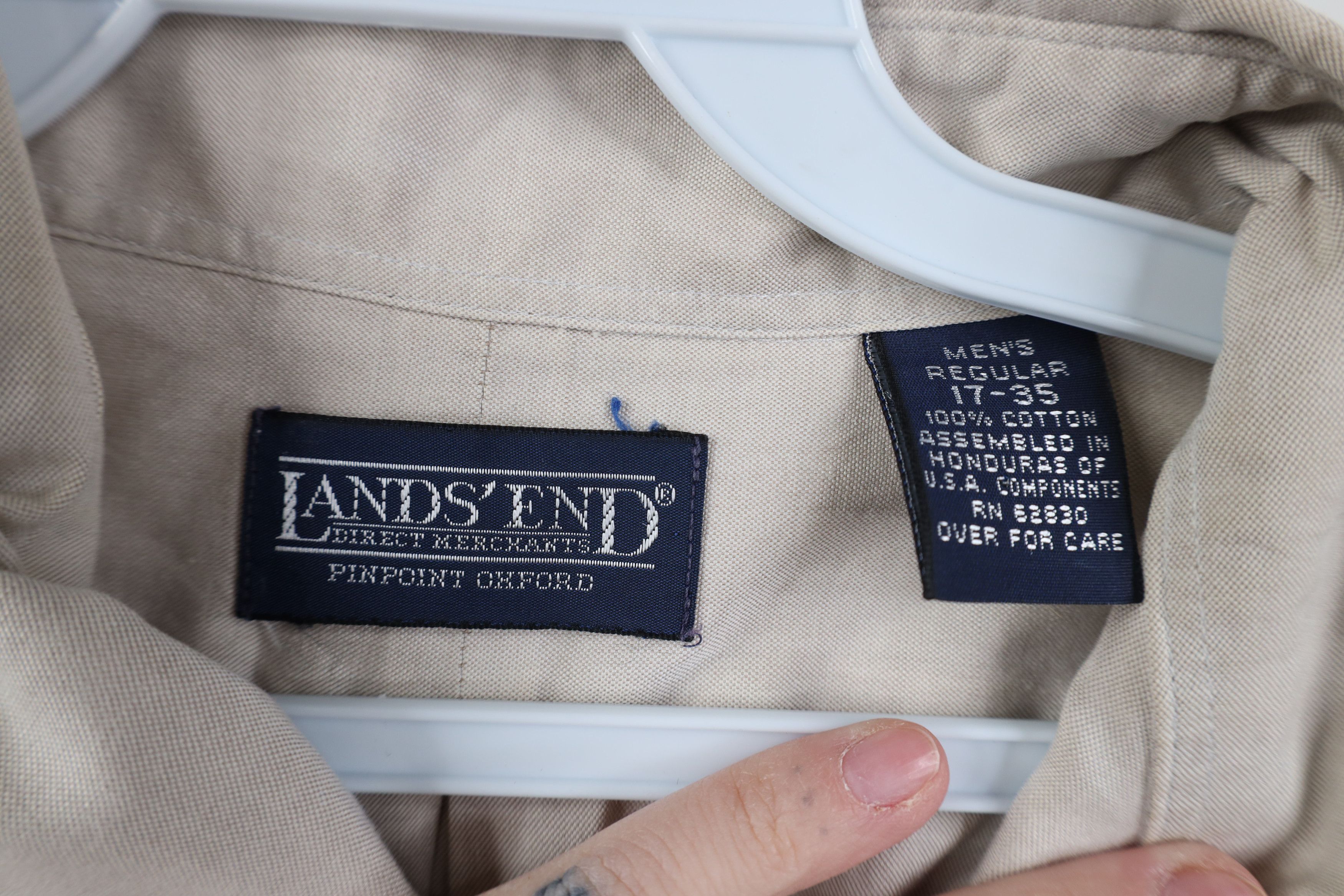 Lands' End Vintage 90s Lands End Oxford Collared Button Down Shirt Gray Size US M / EU 48-50 / 2 - 8 Thumbnail