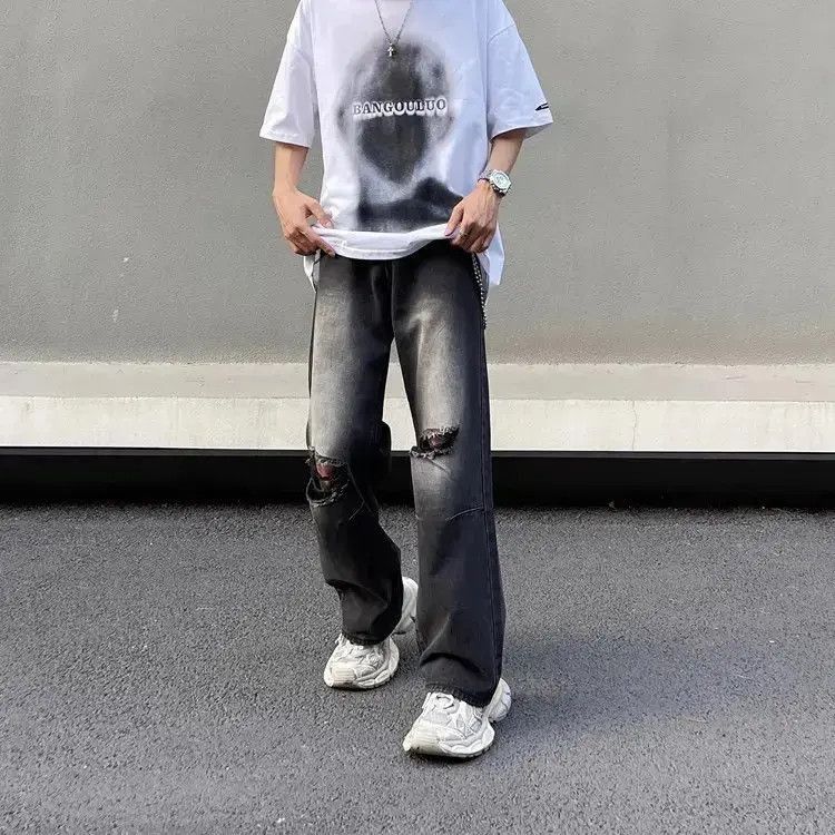 Japanese Brand Retro washed distressed jeans Size US 32 / EU 48 - 2 Thumbnail