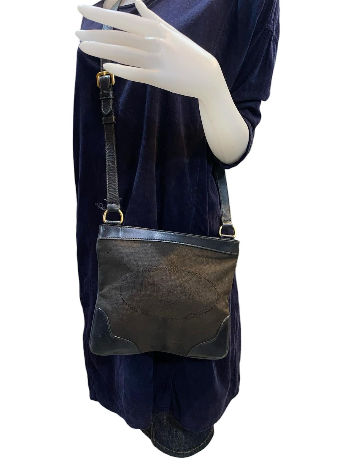 Designer × Prada × Vintage Prada Denim Crossbody Shoulder Bag Size ONE SIZE - 2 Thumbnail