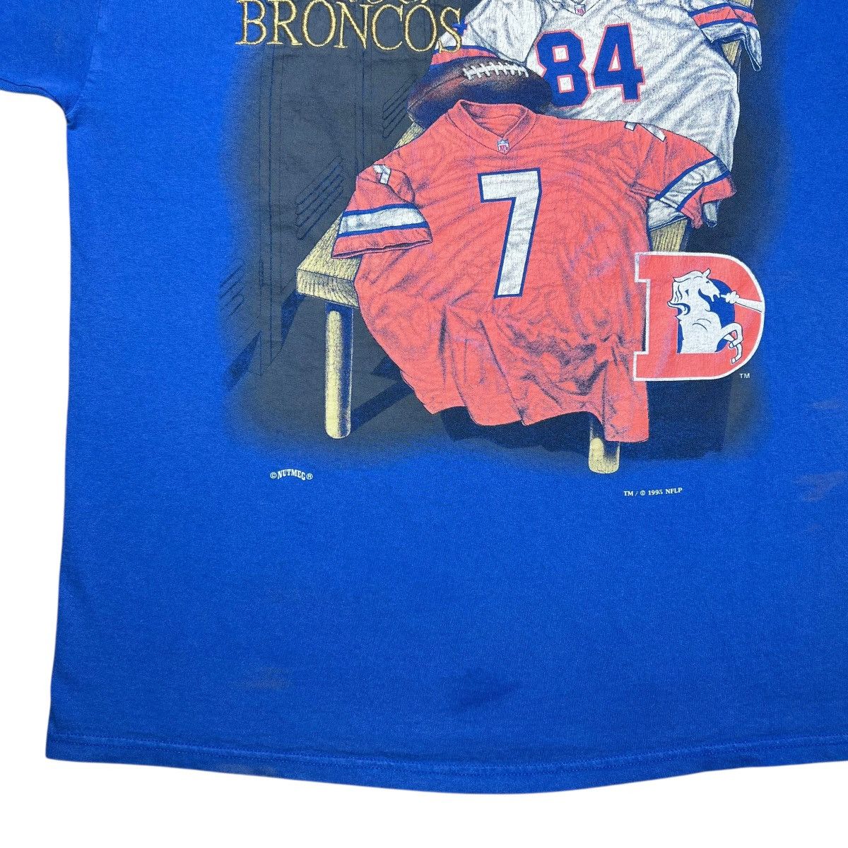 Nutmeg × Vintage Vtg 1995 NFL Denver Broncos Locker Room Nutmeg Graphic Tee Size US XL / EU 56 / 4 - 8 Thumbnail