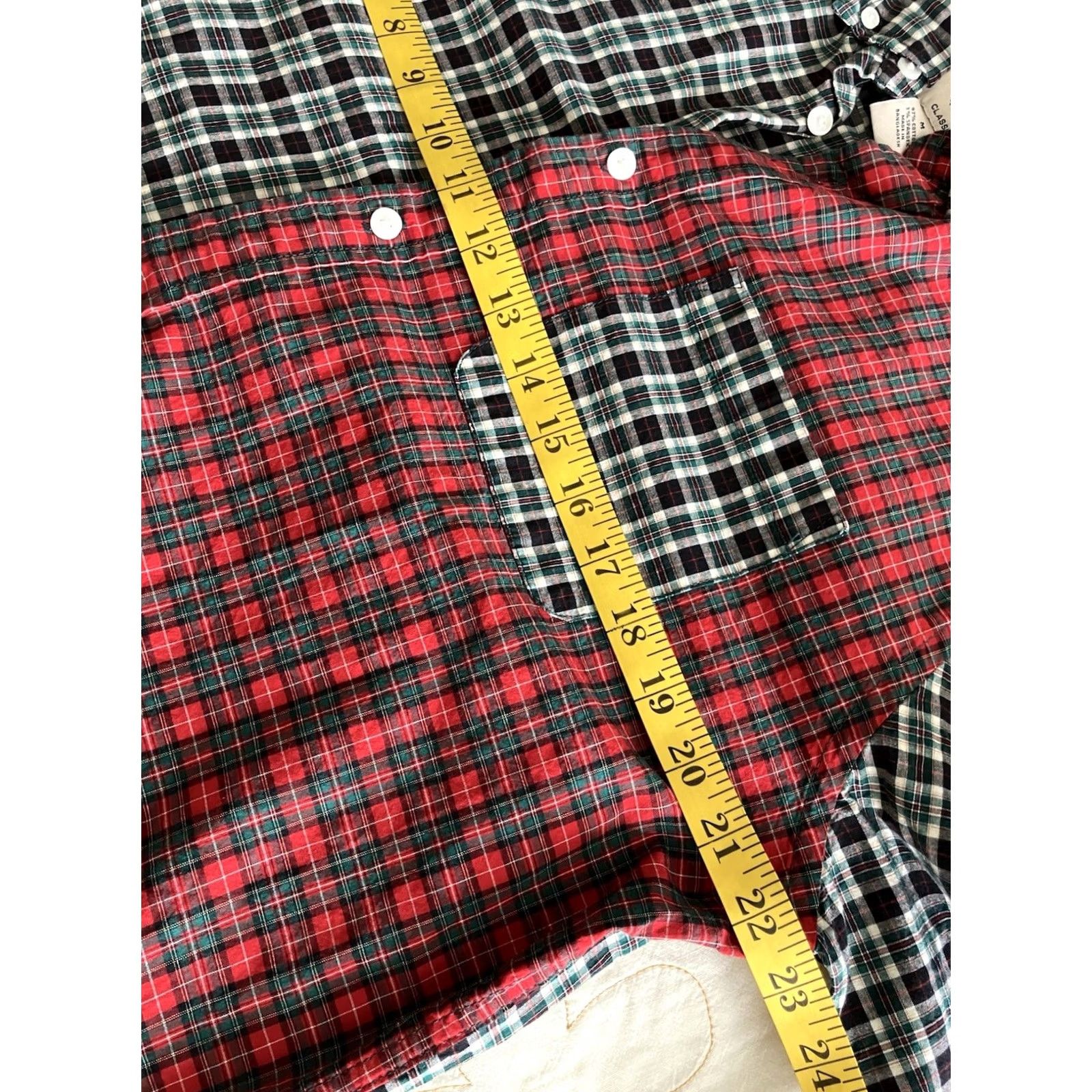 Vintage St. Johns Bay Mens Medium Red Black Tartan Mashup Long Sleeve Button Down Christmas Size US M / EU 48-50 / 2 - 6 Thumbnail