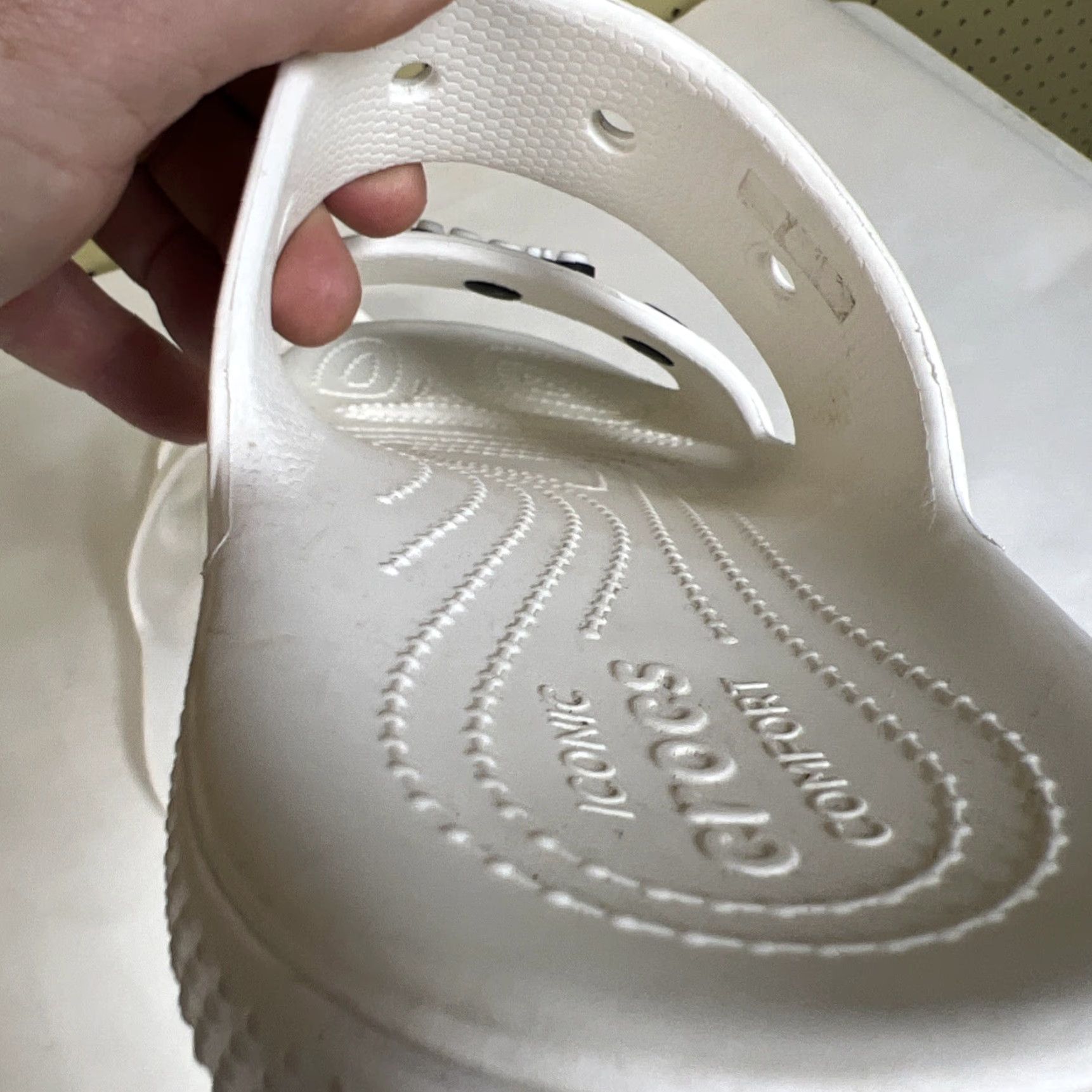 Crocs Crocs Classic Two-Strap Slide Sandals White Unisex Adults Mens Womens-11 11 Crocs Classic Two-Strap Solid Croslite Size US 11 / IT 41 - 4 Thumbnail