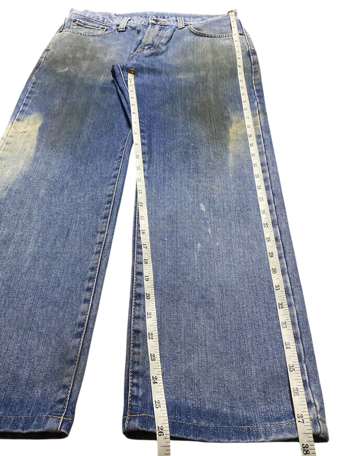Jun Takahashi Vintage Japanese Brand Edwin 404 Dirty Bleach Loose Jeans Size US 33 - 10 Thumbnail