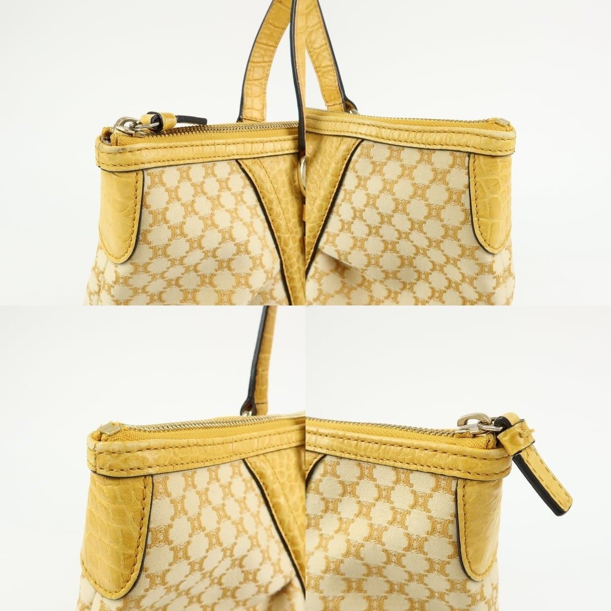 Celine Celine Macadam Coated Canvas & Leather Tote Yellow Size ONE SIZE - 6 Thumbnail