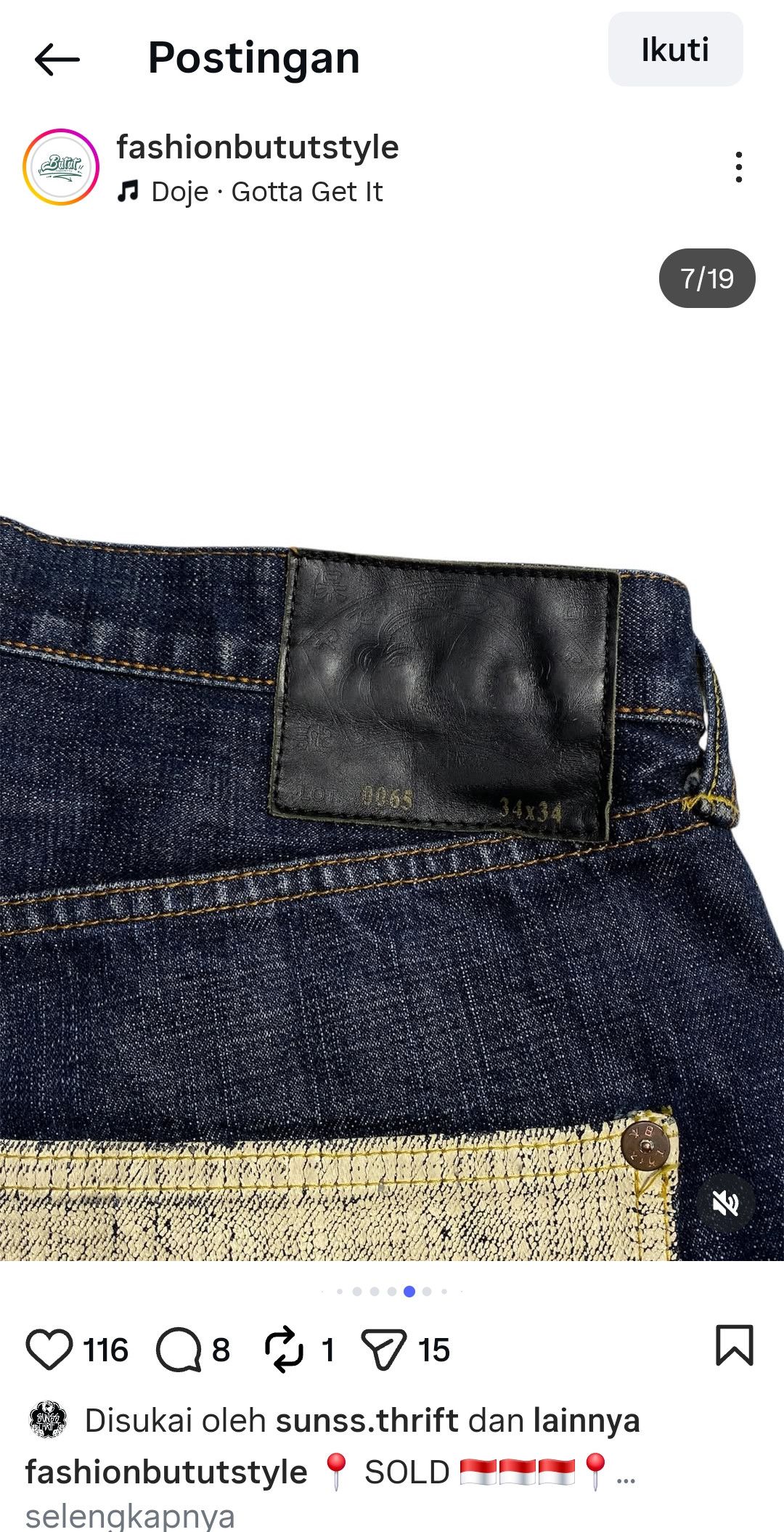 Evisu TRAVIS SCOOT EVISU MULTI POCKET DENIM JEANS LOT 0065 Size US 34 / EU 50 - 4 Thumbnail