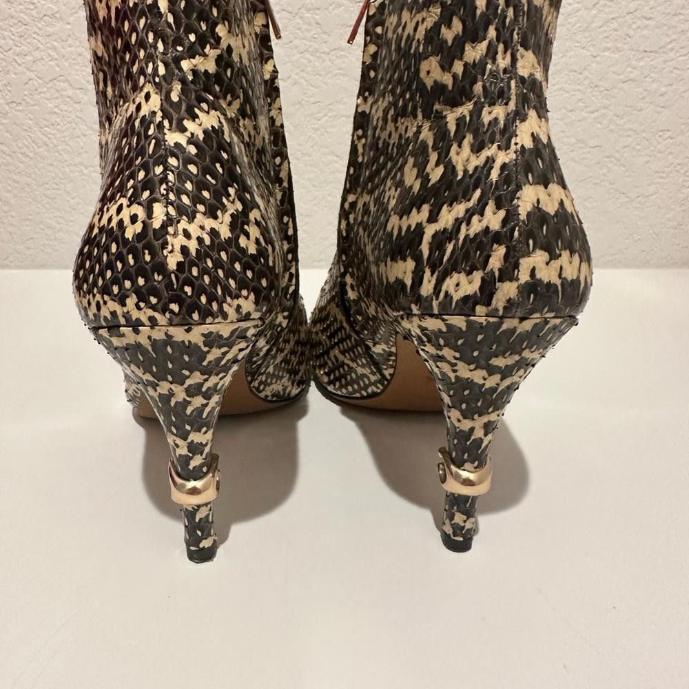 Coach COACH Remi Snakeskin Tan Black High Heel Ankle Booties 9 Size US 9 / IT 39 - 9 Thumbnail