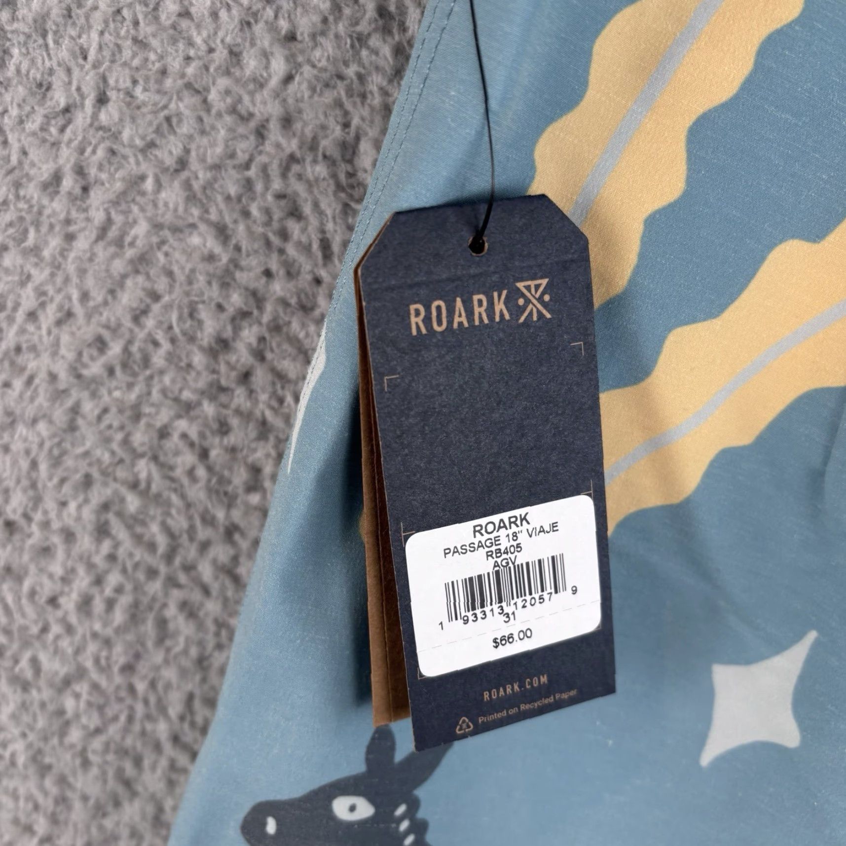 Roark Roark Board Shorts Mens 31 Dusty Blue Passage Viaje Swim Trunks 18" Outseam Size US 31 - 3 Thumbnail
