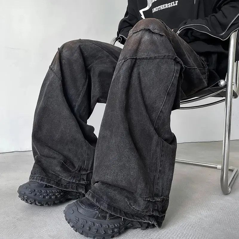 Japanese Brand Retro loose straight leg micro flared jeans Size US 32 / EU 48 - 6 Thumbnail