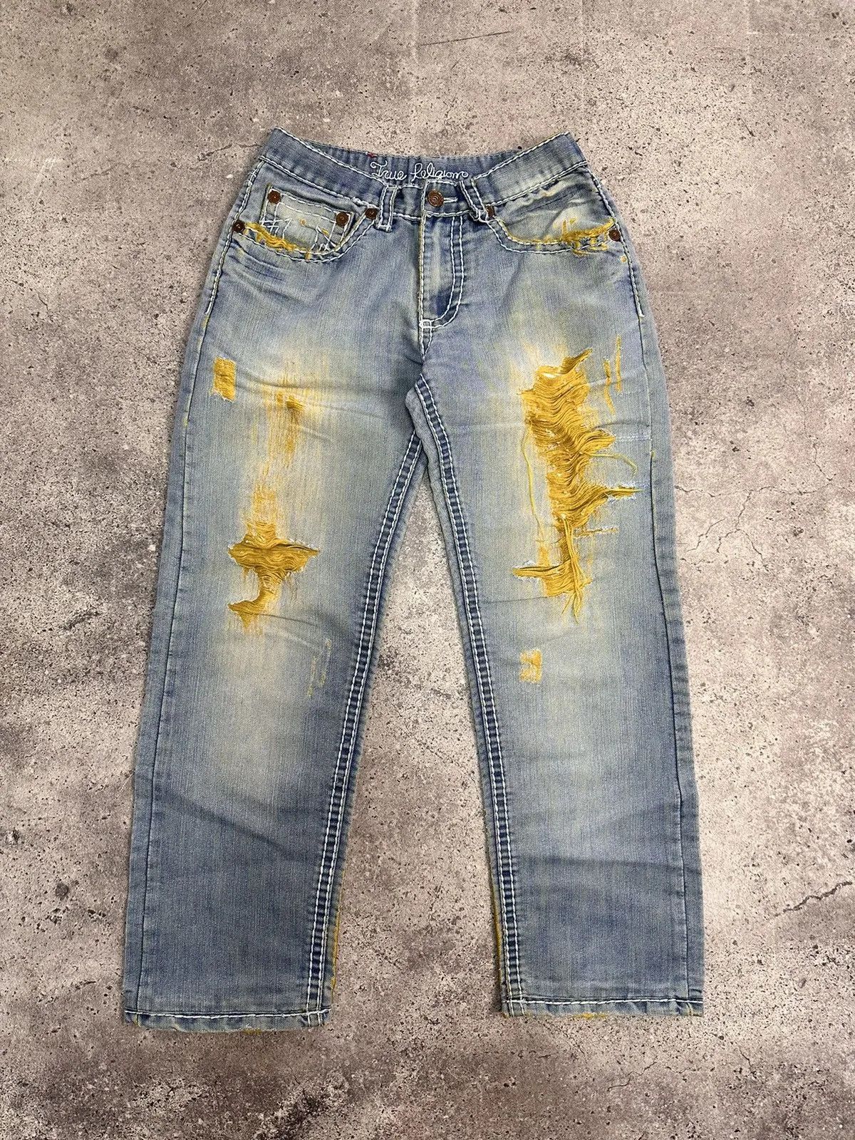 True Religion Vintage USA True Religion Japan Distressed Faded Denim Y2K Size US 31 - 3 Thumbnail