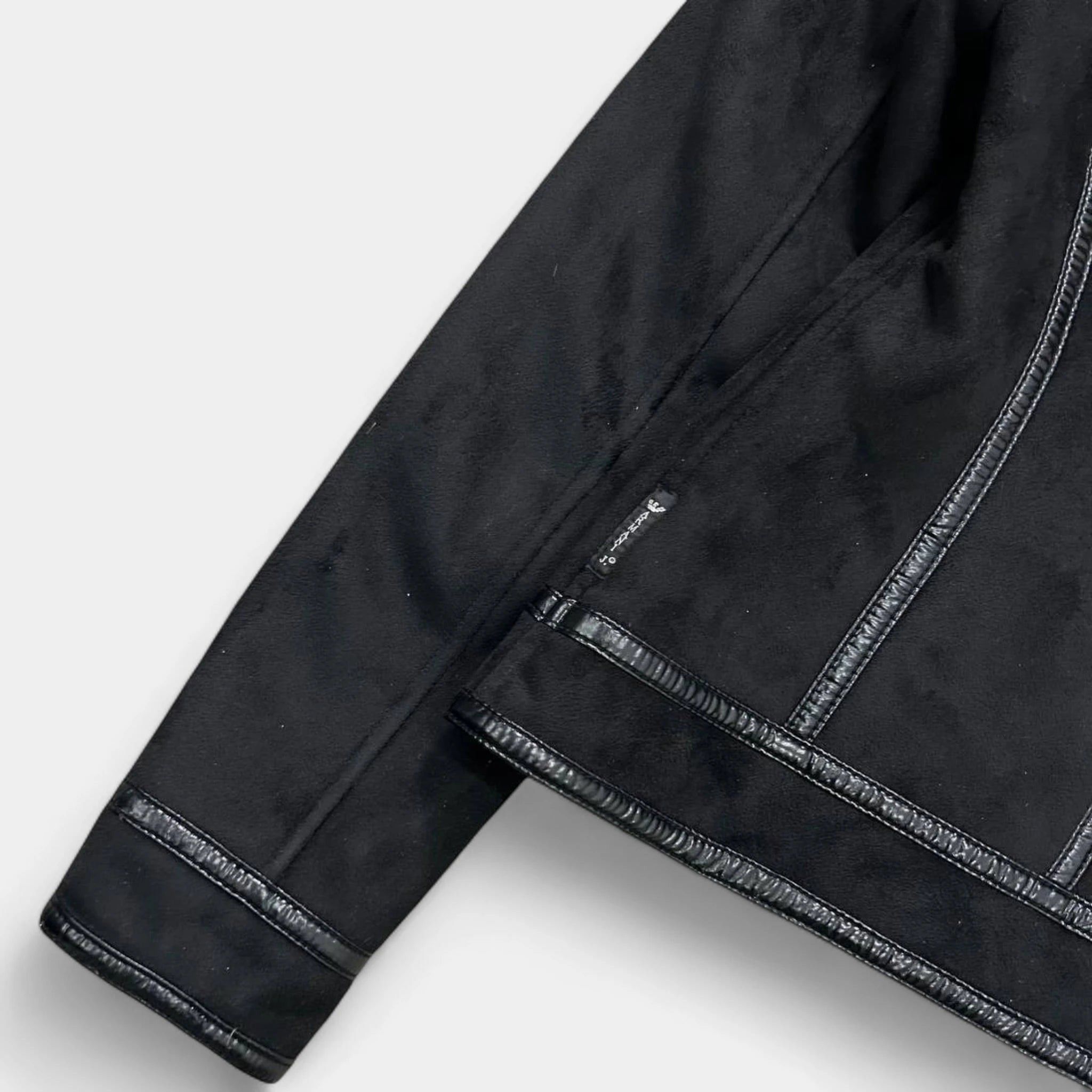 Armani Armani Jeans 2000's Black Faux Suede & Faux Fur Moto Jacket Size US S / EU 44-46 / 1 - 6 Thumbnail