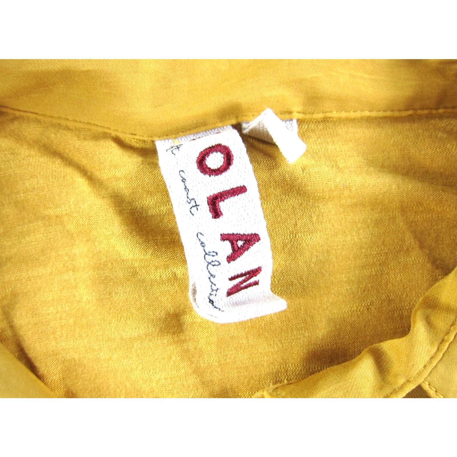 Anthropologie VINTAGE Dolan Anthropologie Yellow Silky Jersey Collared Long Sleeve Blouse Size Small Size S / US 4 / IT 40 - 3 Thumbnail