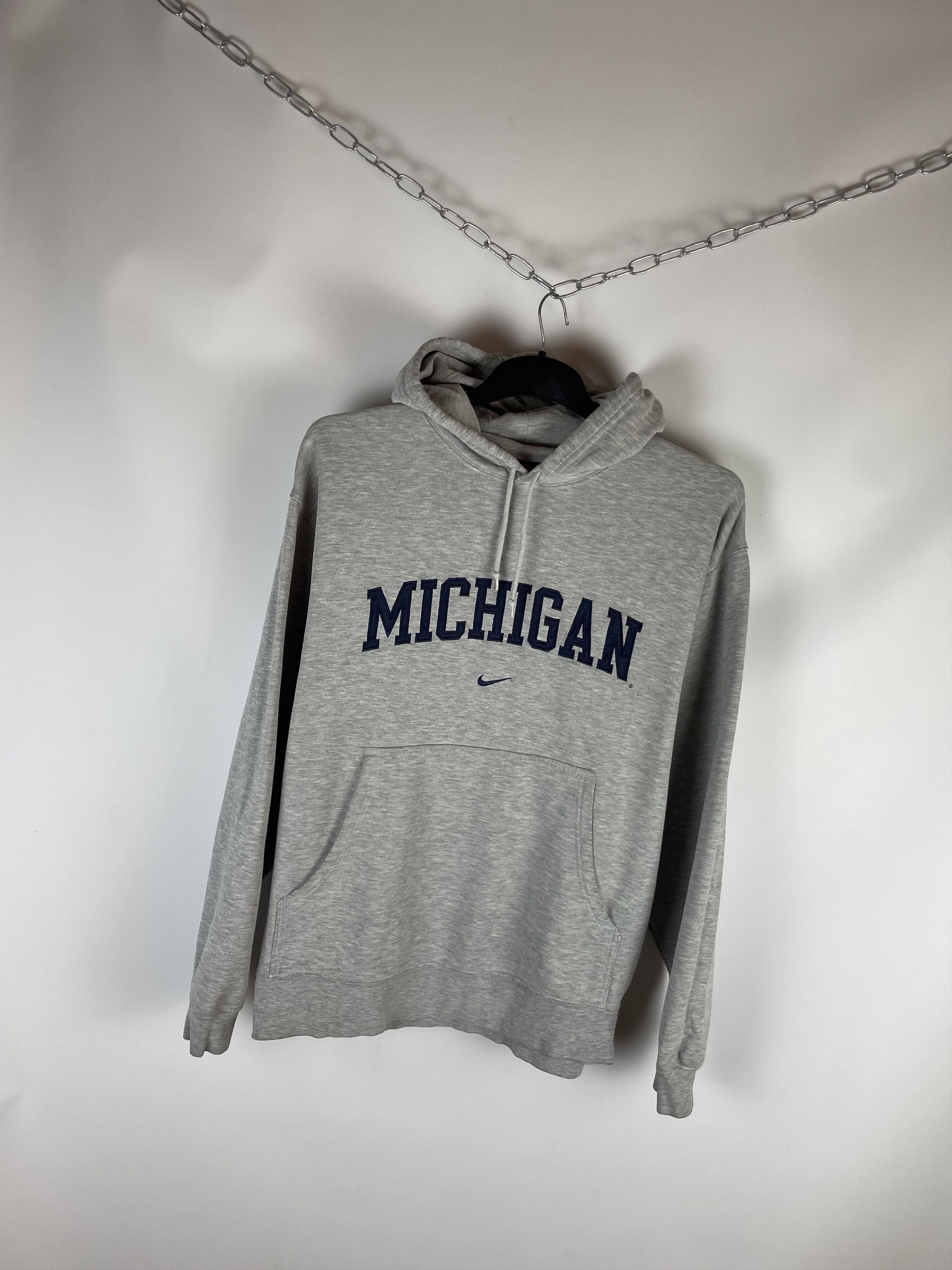 Nike × Vintage Vintage Michigan Nike center swoosh hoodie sweatshirt Size US L / EU 52-54 / 3 - 2 Thumbnail